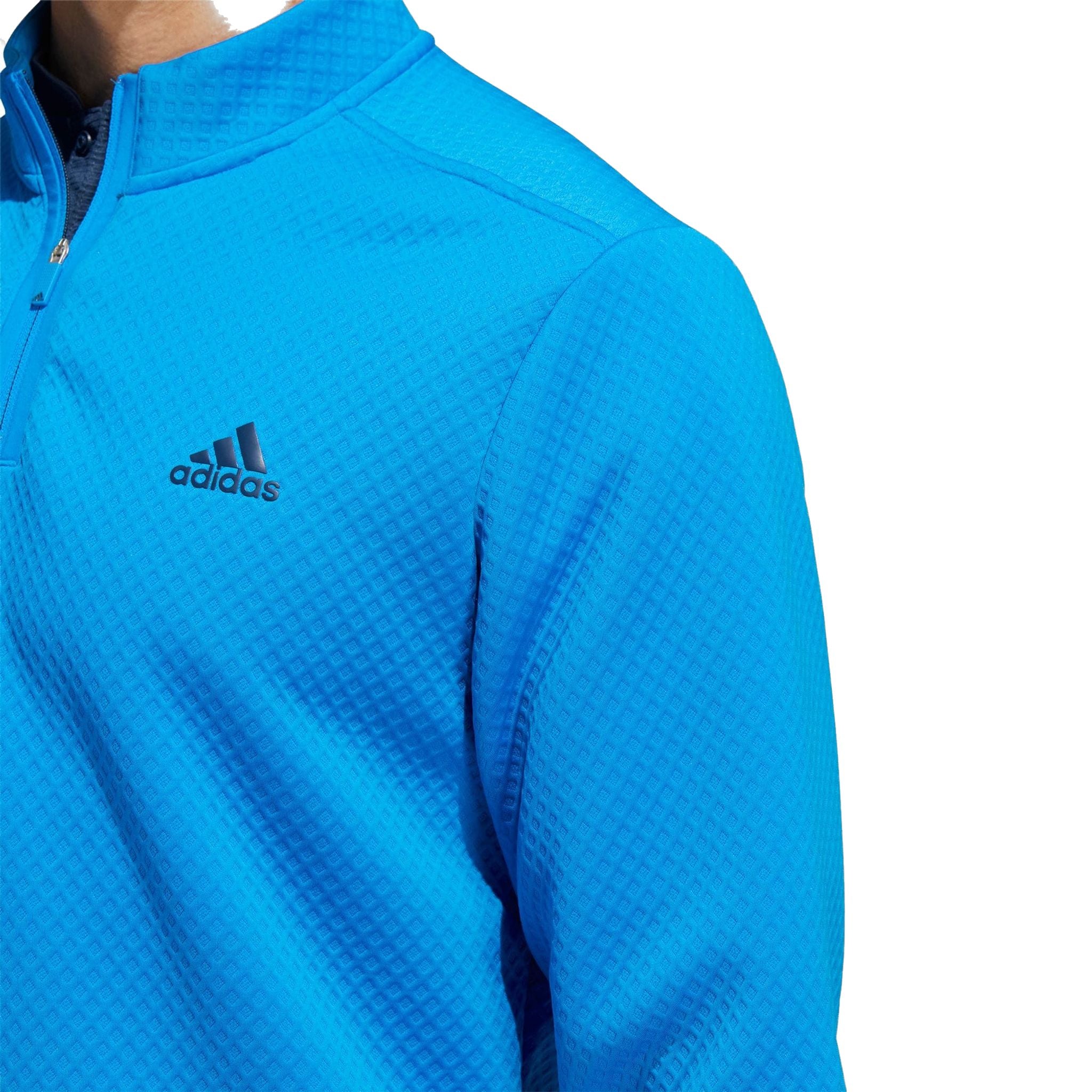 Adidas M Durable Water-Repellent 1/4 Zip Pullover Blu Ru Uomo