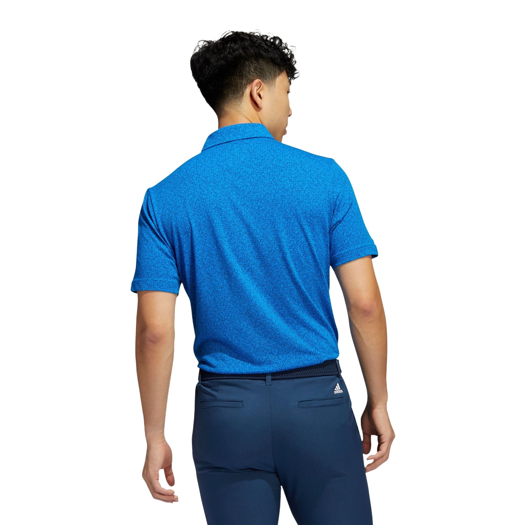 Adidas M Polo Stampa Astratta Blu Rush/Crew Blu Navy Uomo