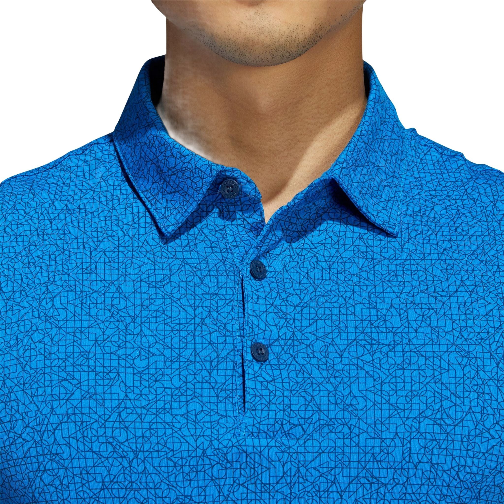 Adidas M Polo Stampa Astratta Blu Rush/Crew Blu Navy Uomo