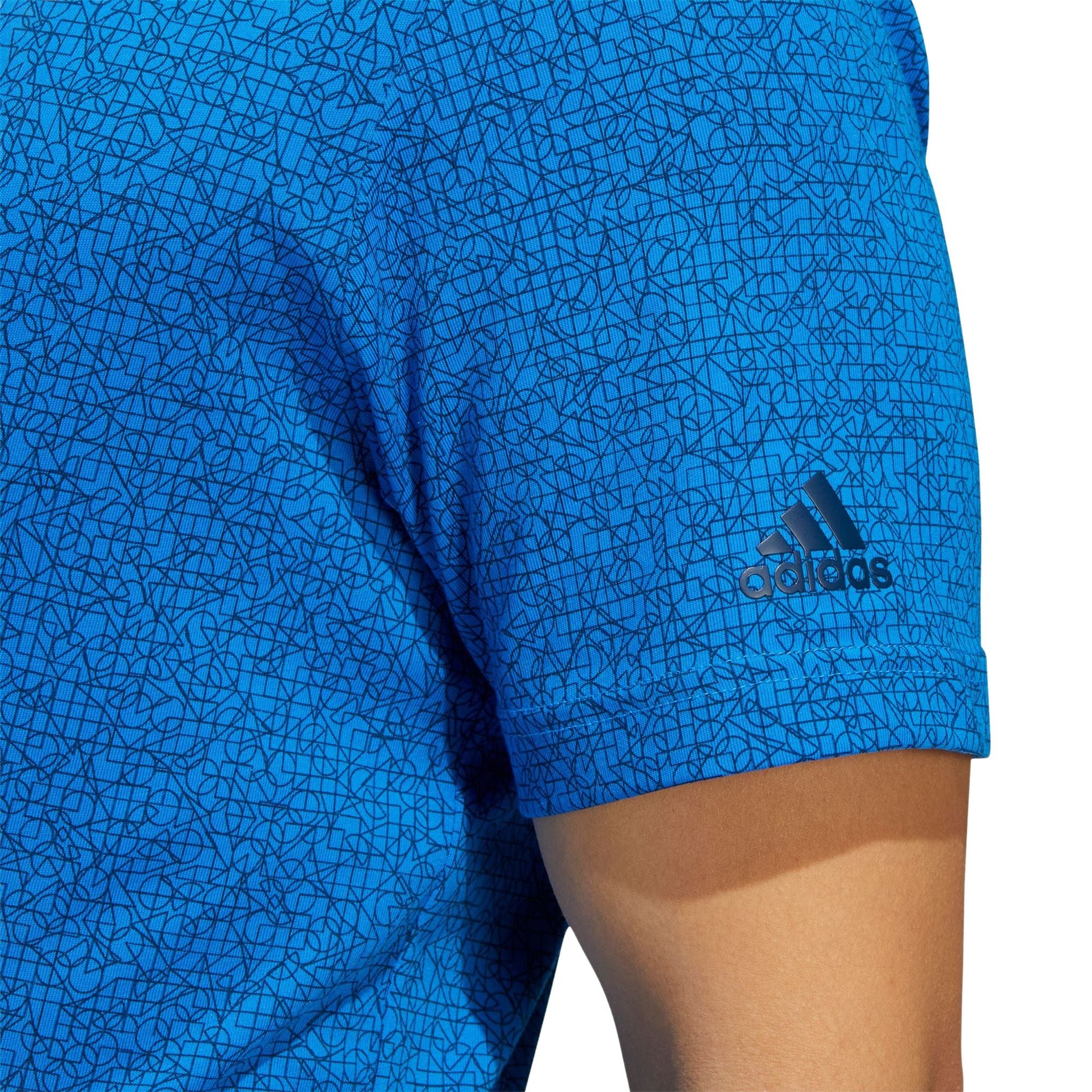 Adidas M Polo Stampa Astratta Blu Rush/Crew Blu Navy Uomo