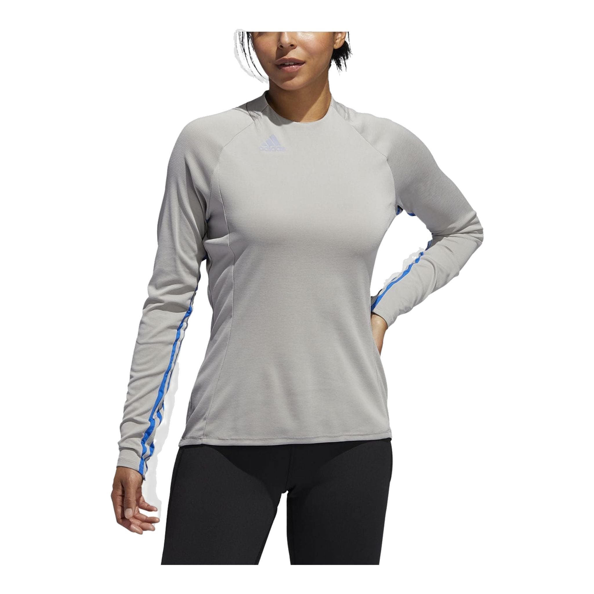 Adidas W Layer UPF Three Stripe Micro Mock Grigio Donna