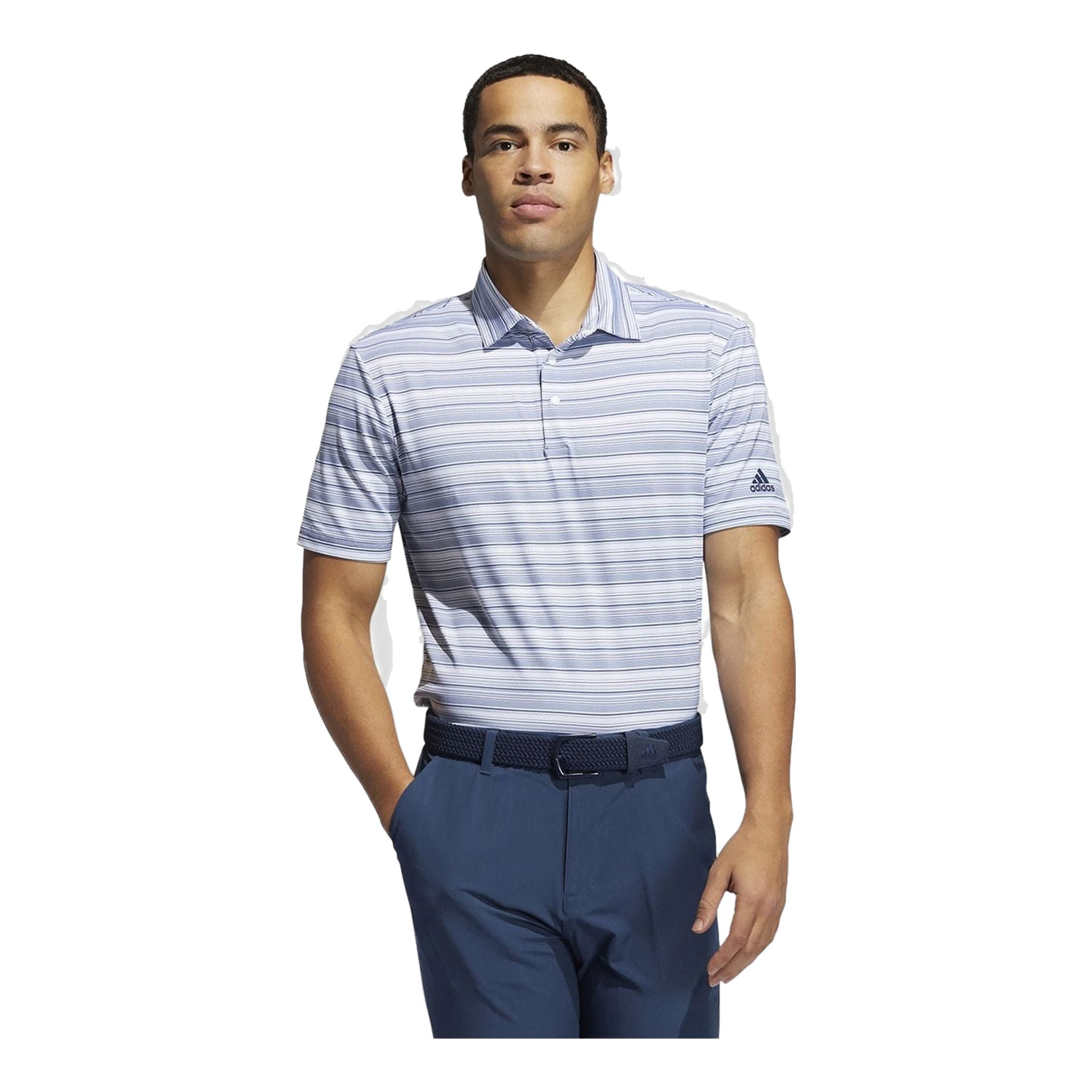 Adidas Heather Snap SS Polo blu navy/bianco uomo