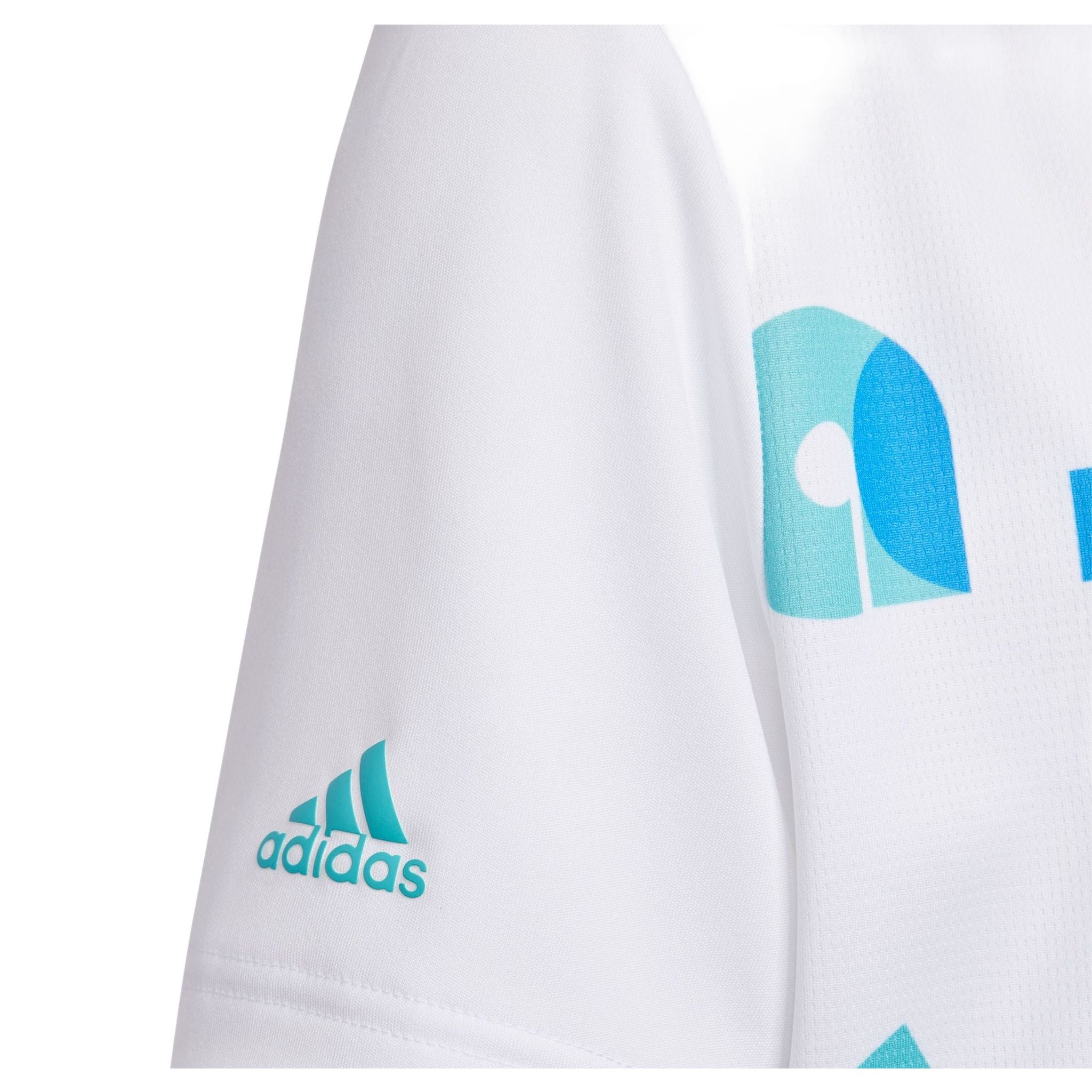 Adidas Jr. Polo Graphic Semi Mint Rush/Blu Rush/Bianco