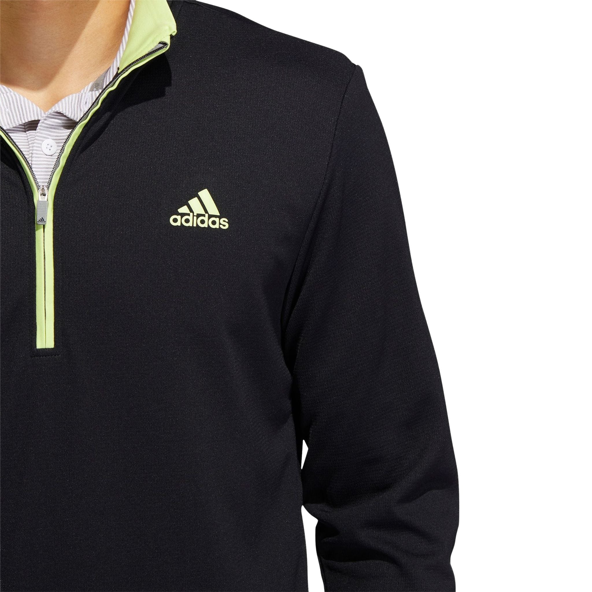 Adidas M Quarter Zip Pullover UPF Nero/Lime Pulse Uomo