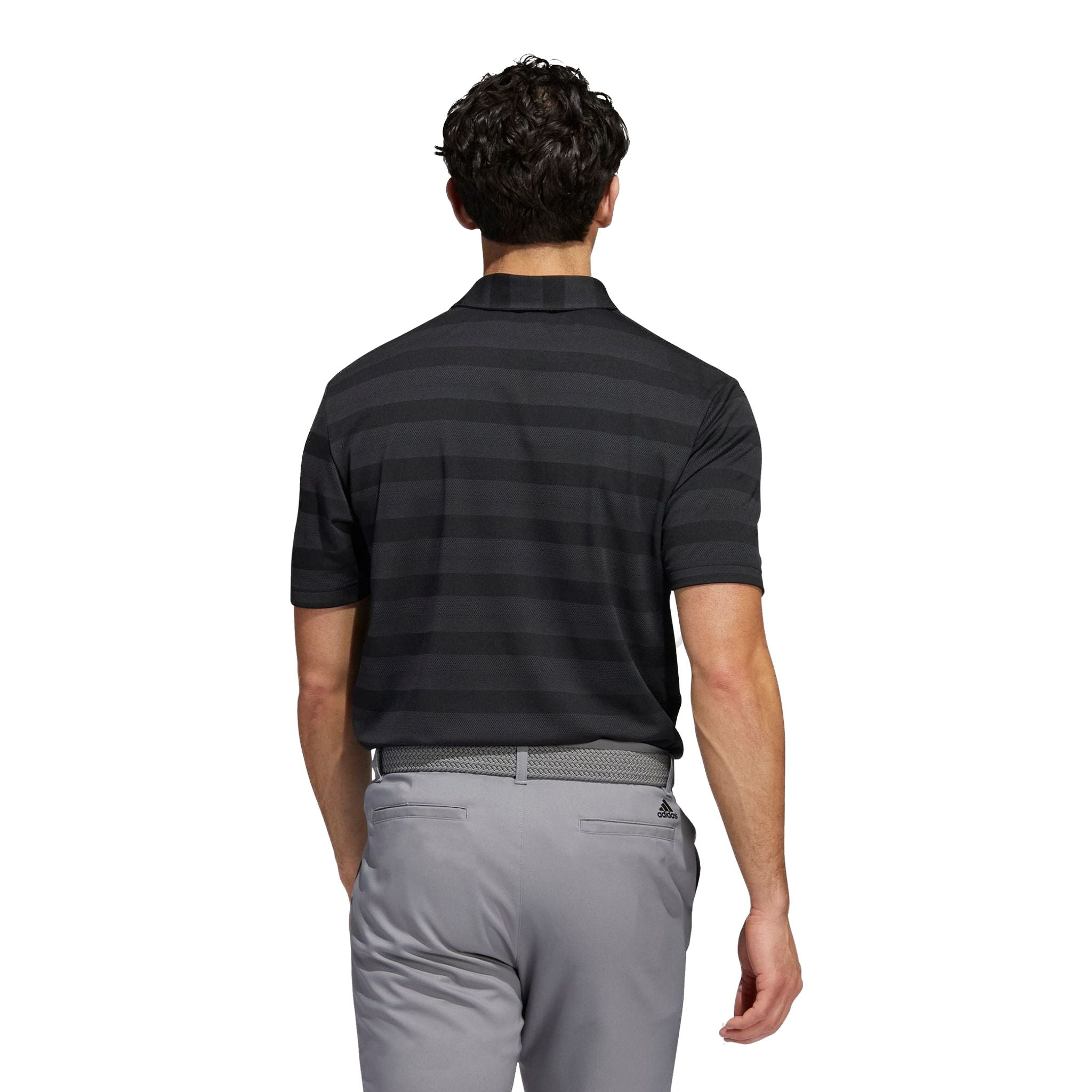 Adidas M Polo a due colori a righe nero/grigio sei uomini