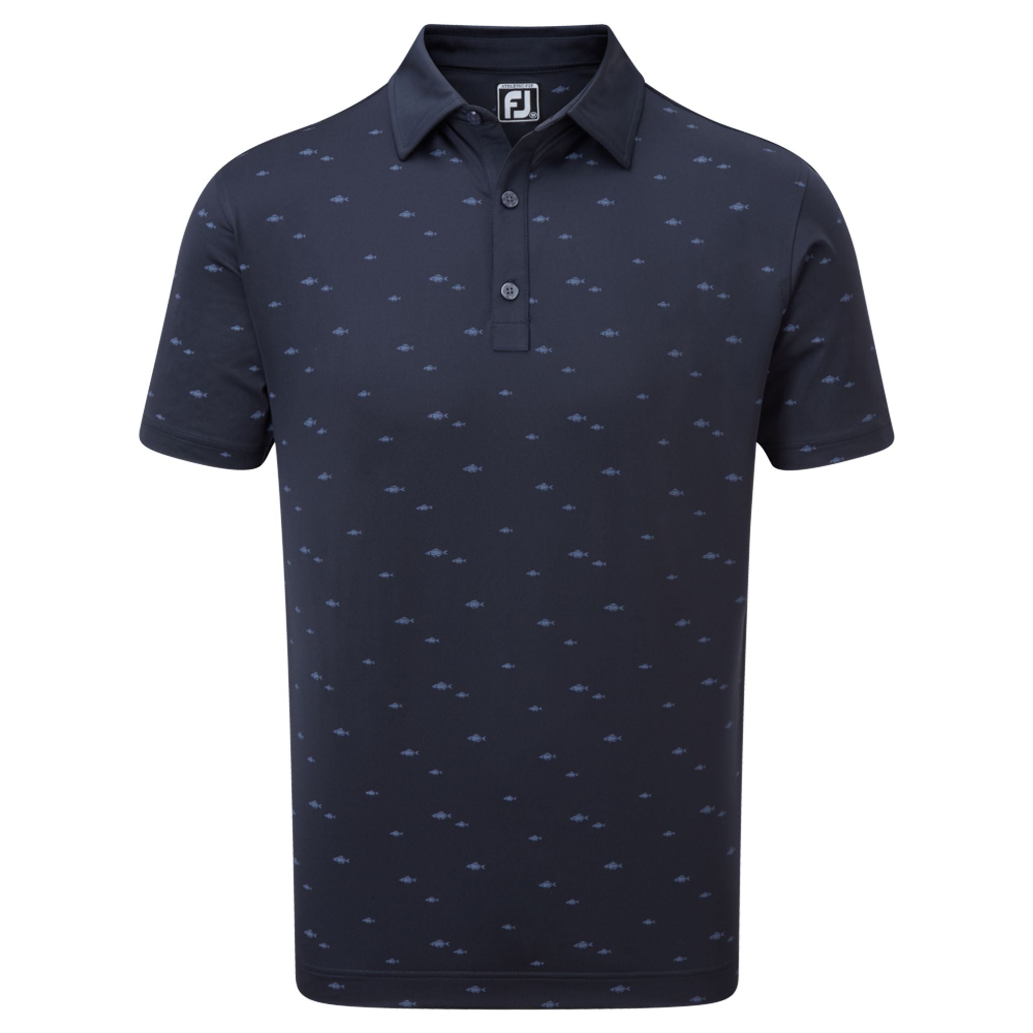 Footjoy School of Fish Print Lisle Polo Herren