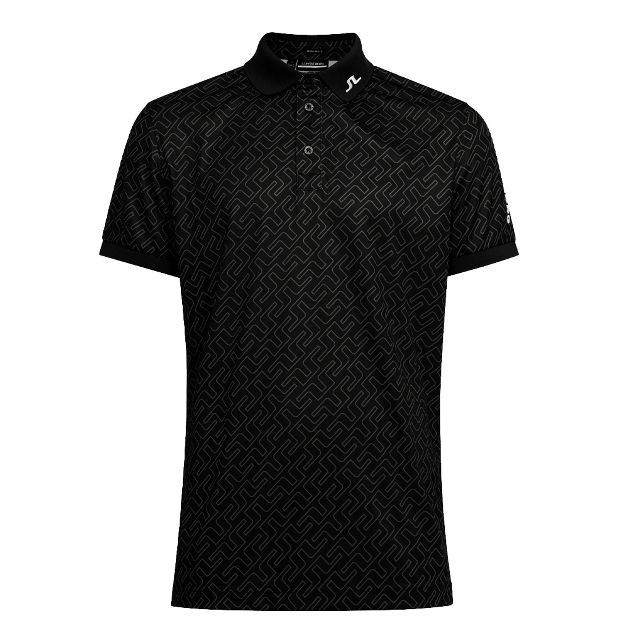 Polo con stampa J. Lindeberg M Tour Tech Reg Fit JL Navy Bridge Mono da uomo