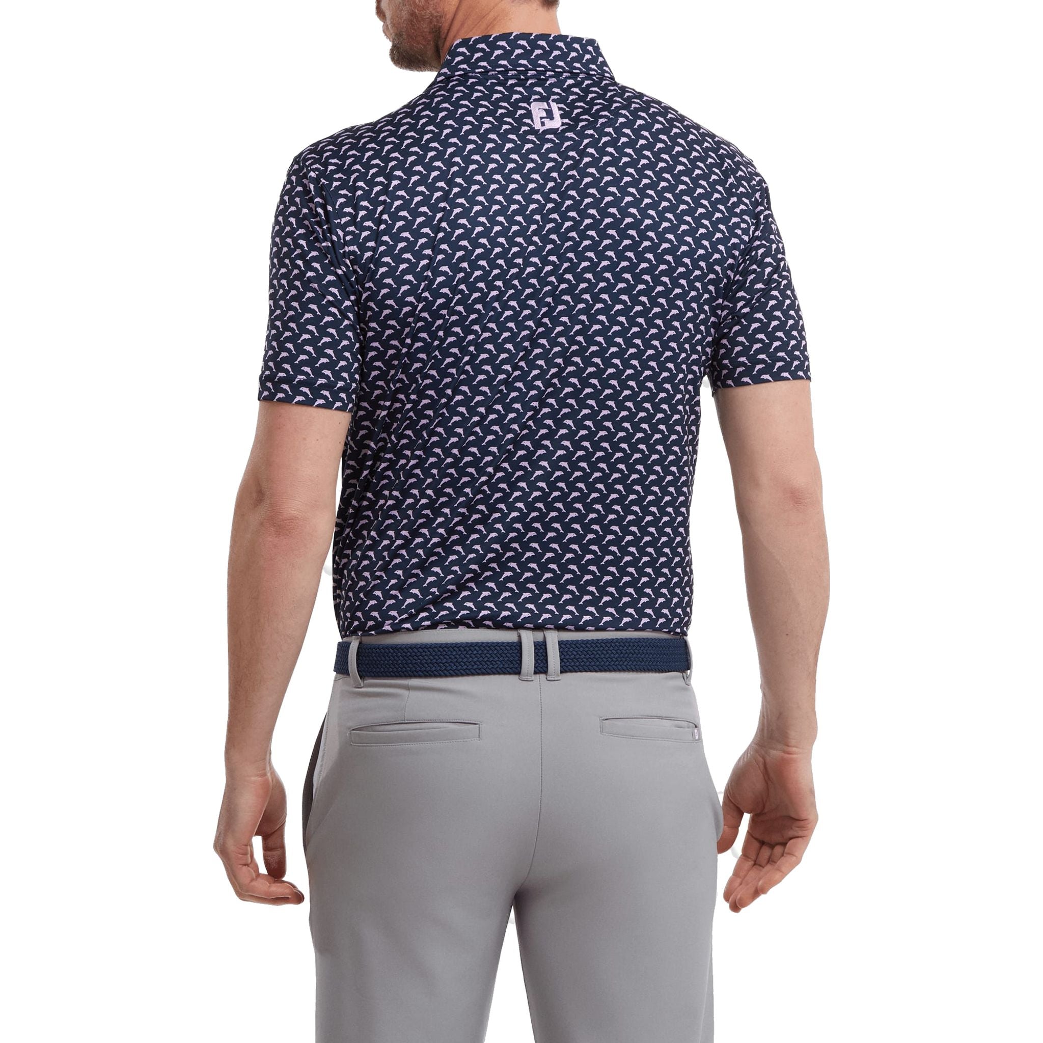 Polo Footjoy Leaping Dolphins con stampa Lisle da uomo