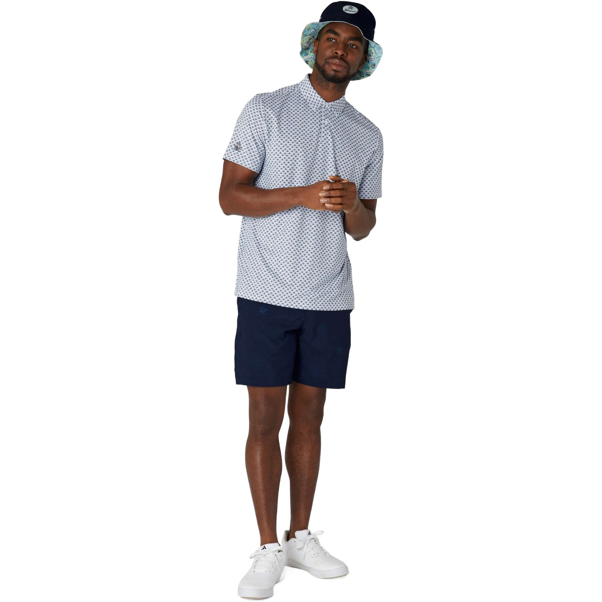 Polo da uomo con stampa geografica retrò originale Penguin