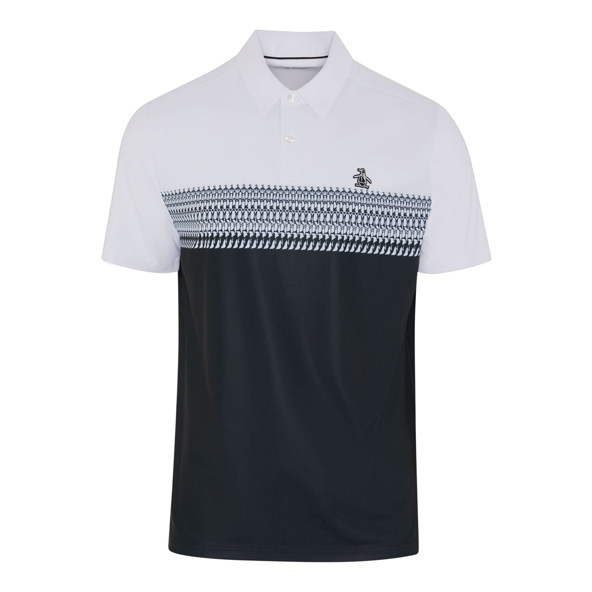 Polo da uomo con stampa a blocchi a righe originali Penguin Engineered Novelty