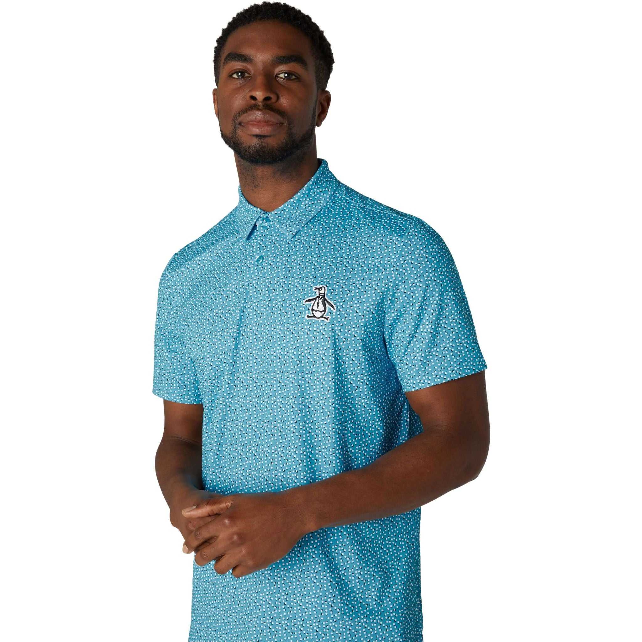Polo da uomo originale Penguin All-Over con palline da golf