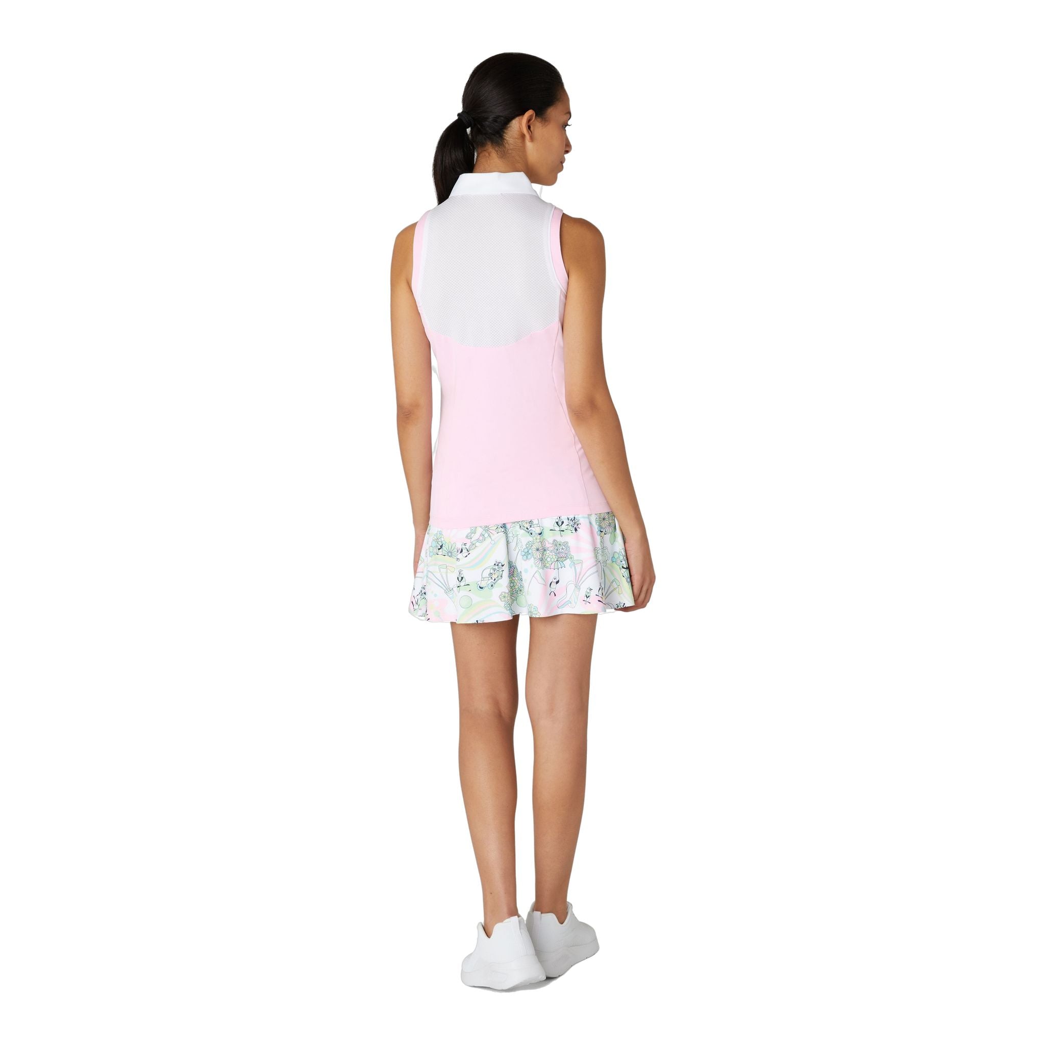 Polo senza maniche a blocchi di colore in meshback originale Penguin da donna