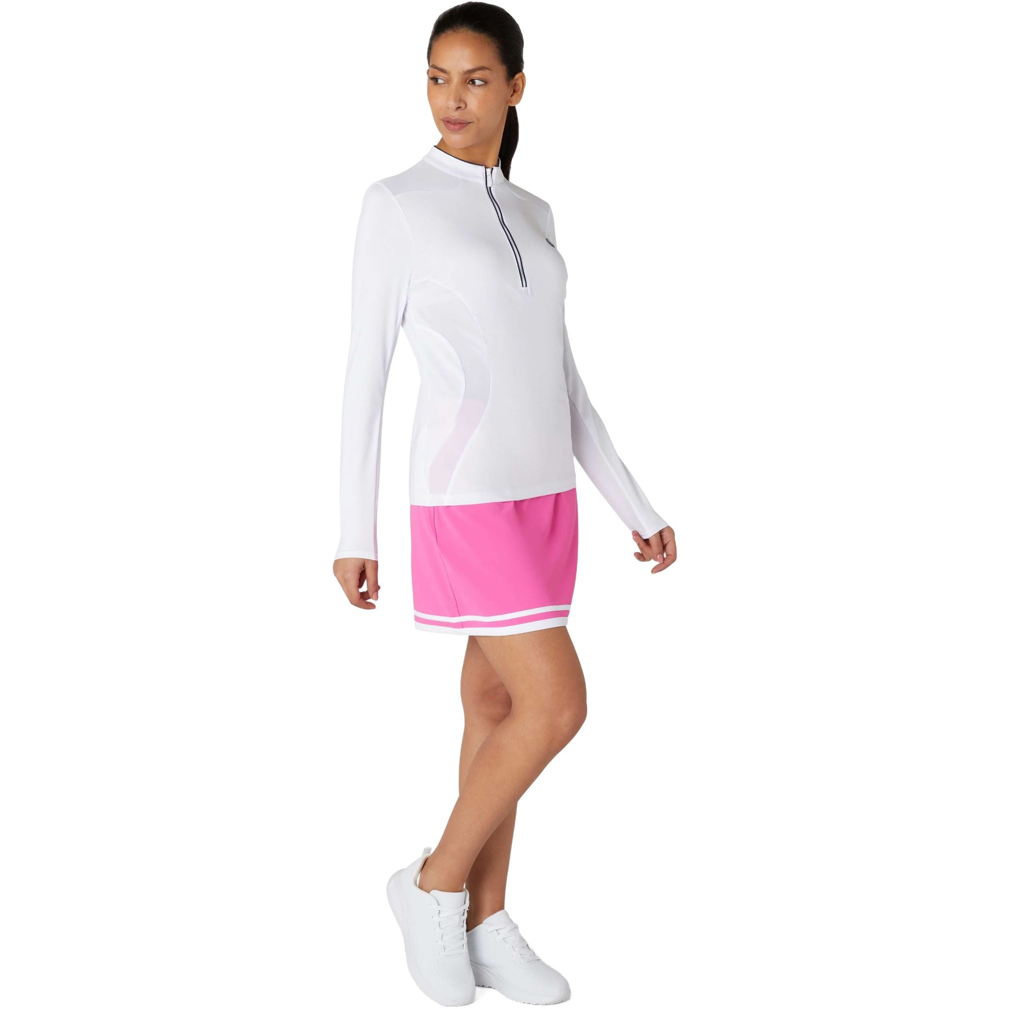 Maglione a strati con zip a 1/4 e maniche lunghe Original Penguin da donna