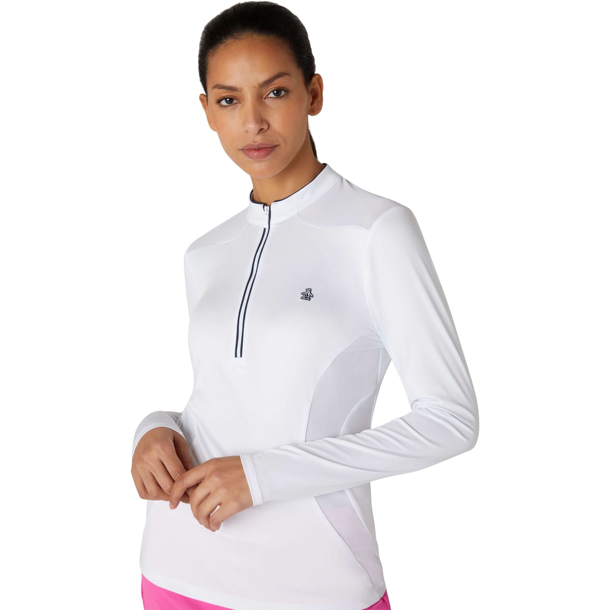 Maglione a strati con zip a 1/4 e maniche lunghe Original Penguin da donna