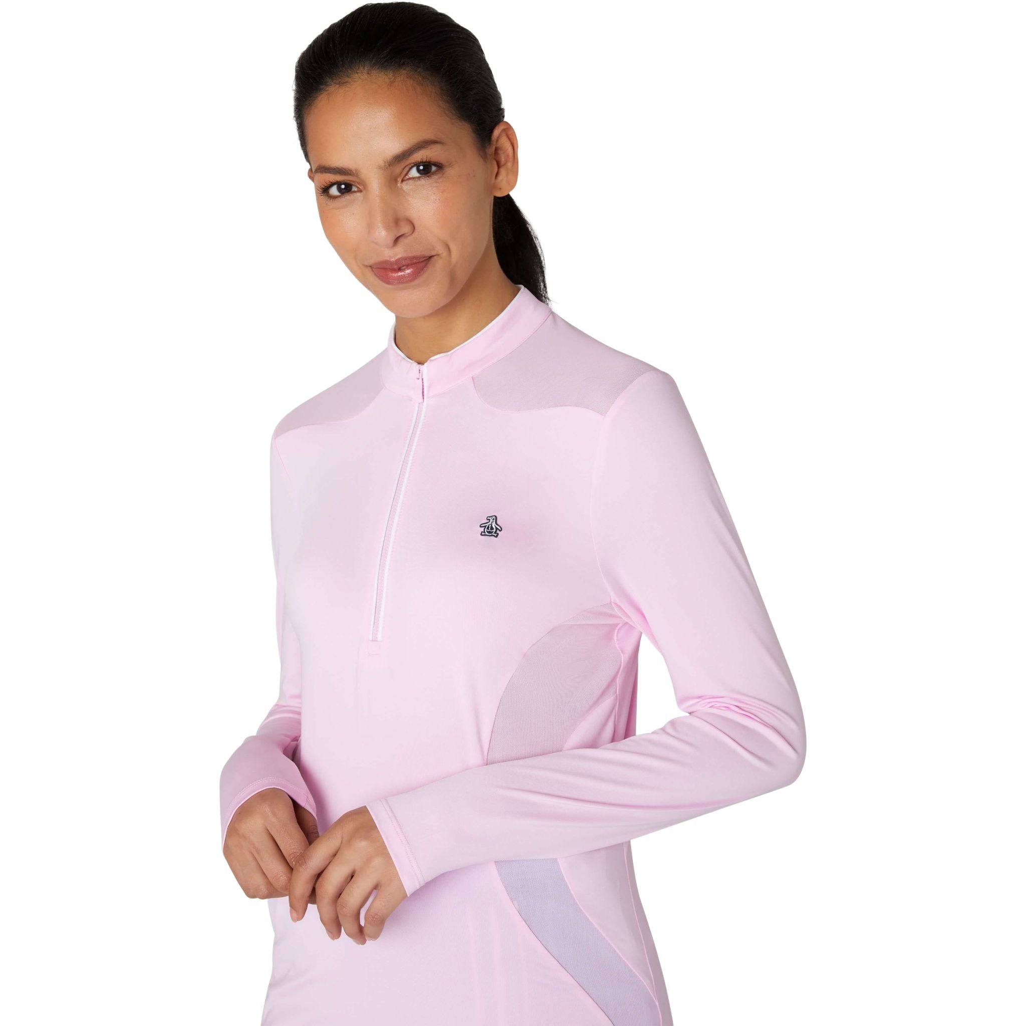 Maglione a strati con zip a 1/4 e maniche lunghe Original Penguin da donna