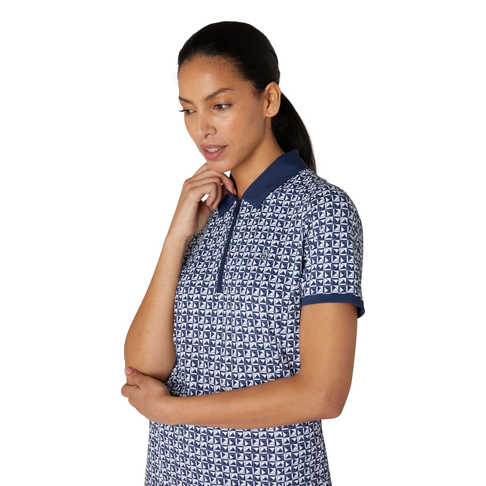 Polo da donna con stampa Geo Original Penguin Meshback