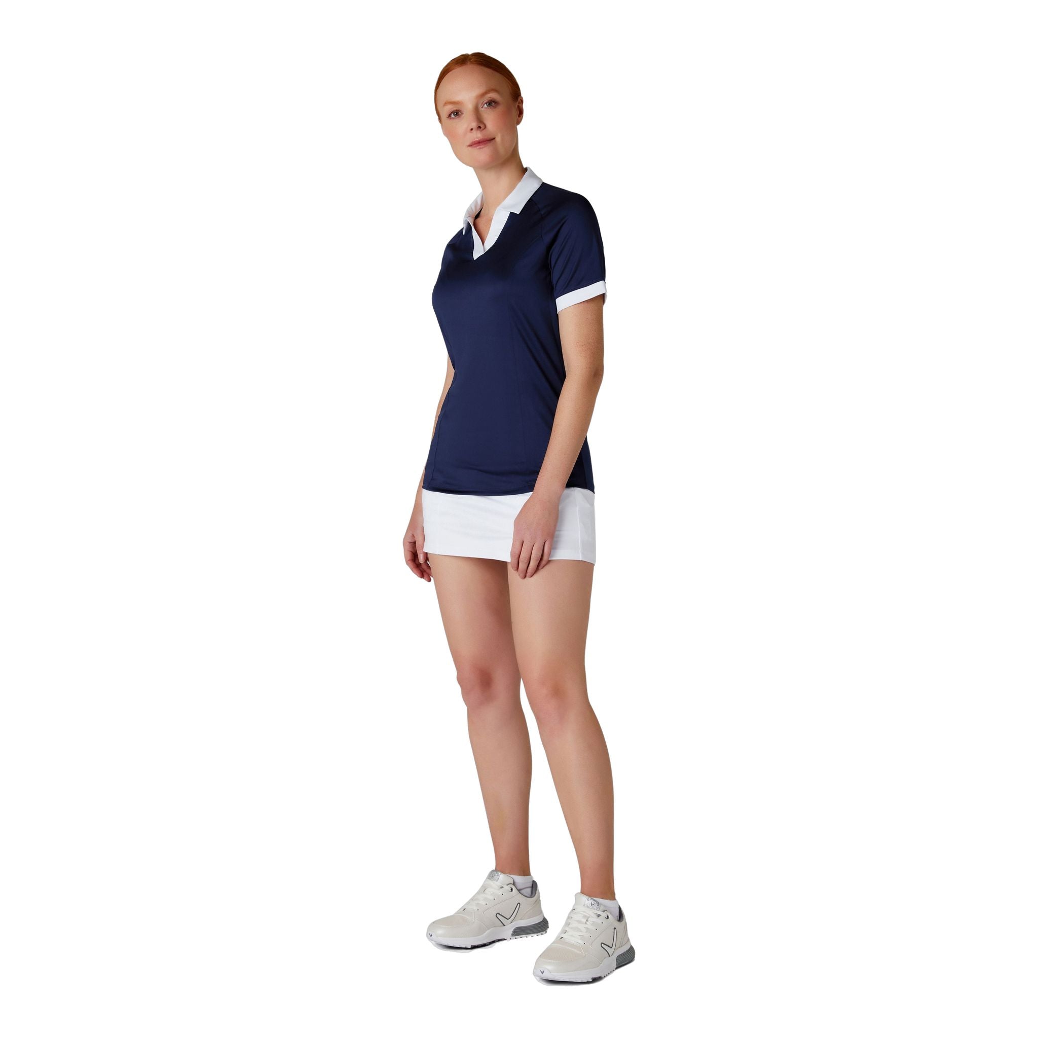 Callaway Short Sleeve V-Placket Camicia ColorBL Donna
