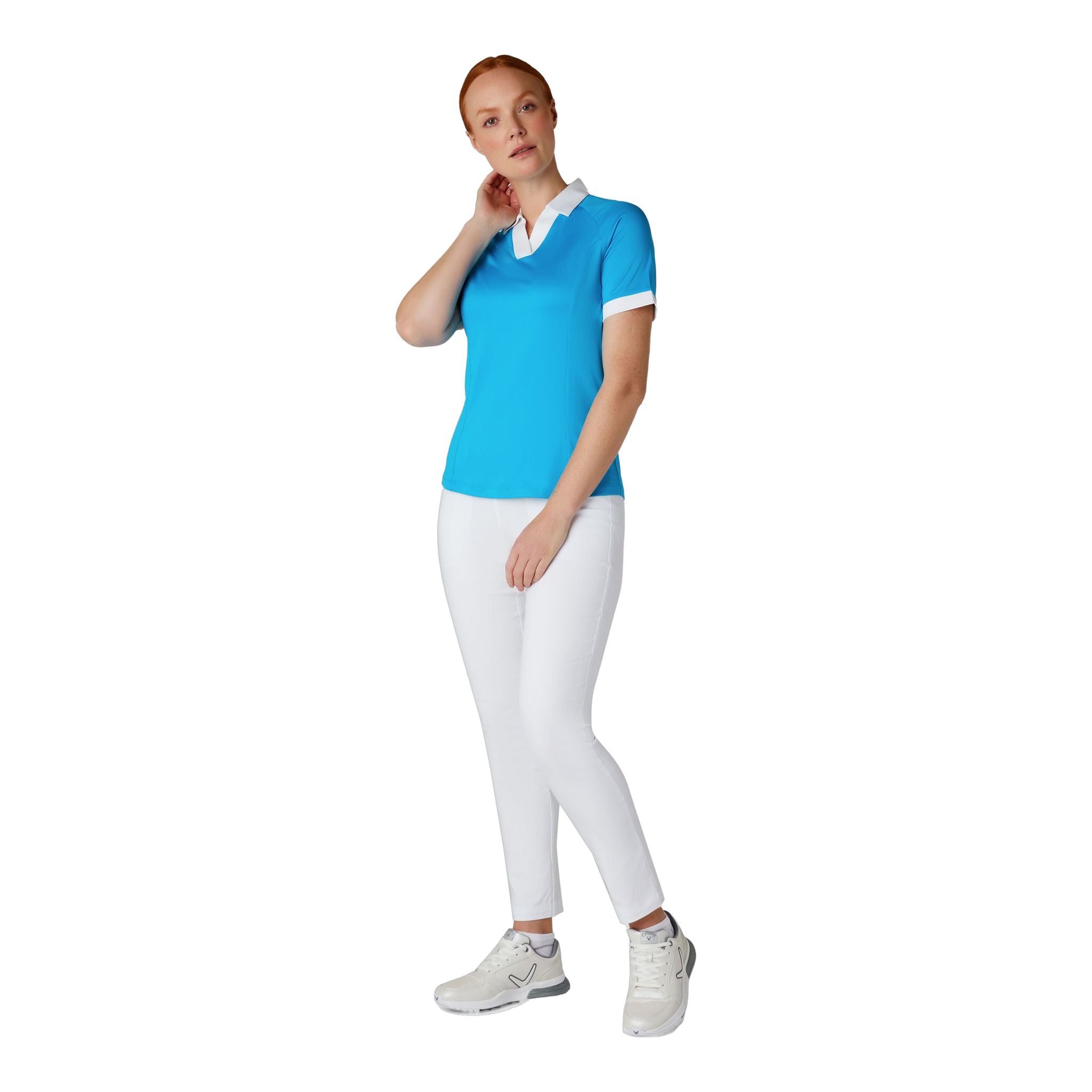 Callaway Short Sleeve V-Placket Camicia ColorBL Donna