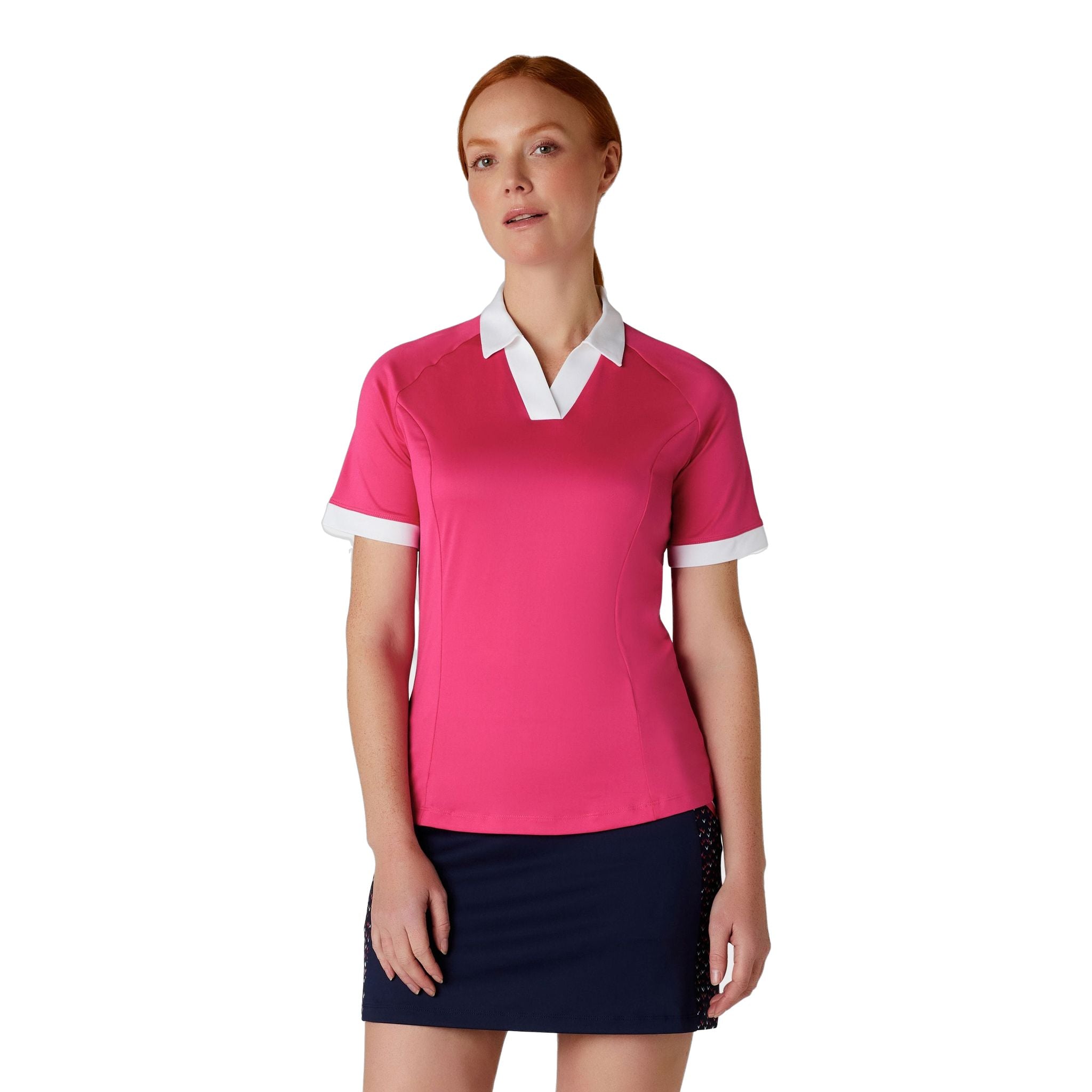 Callaway Short Sleeve V-Placket Camicia ColorBL Donna