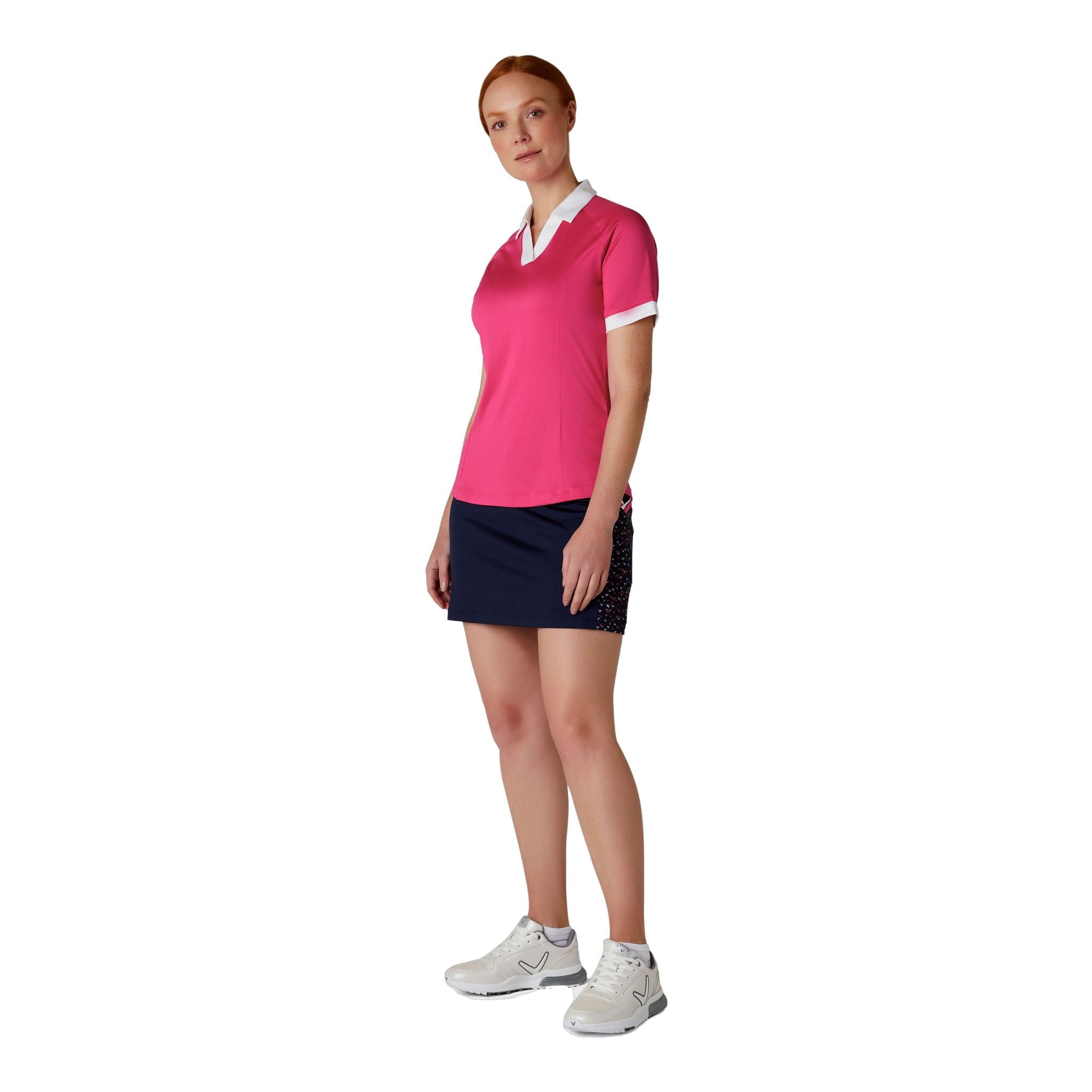 Callaway Short Sleeve V-Placket Camicia ColorBL Donna