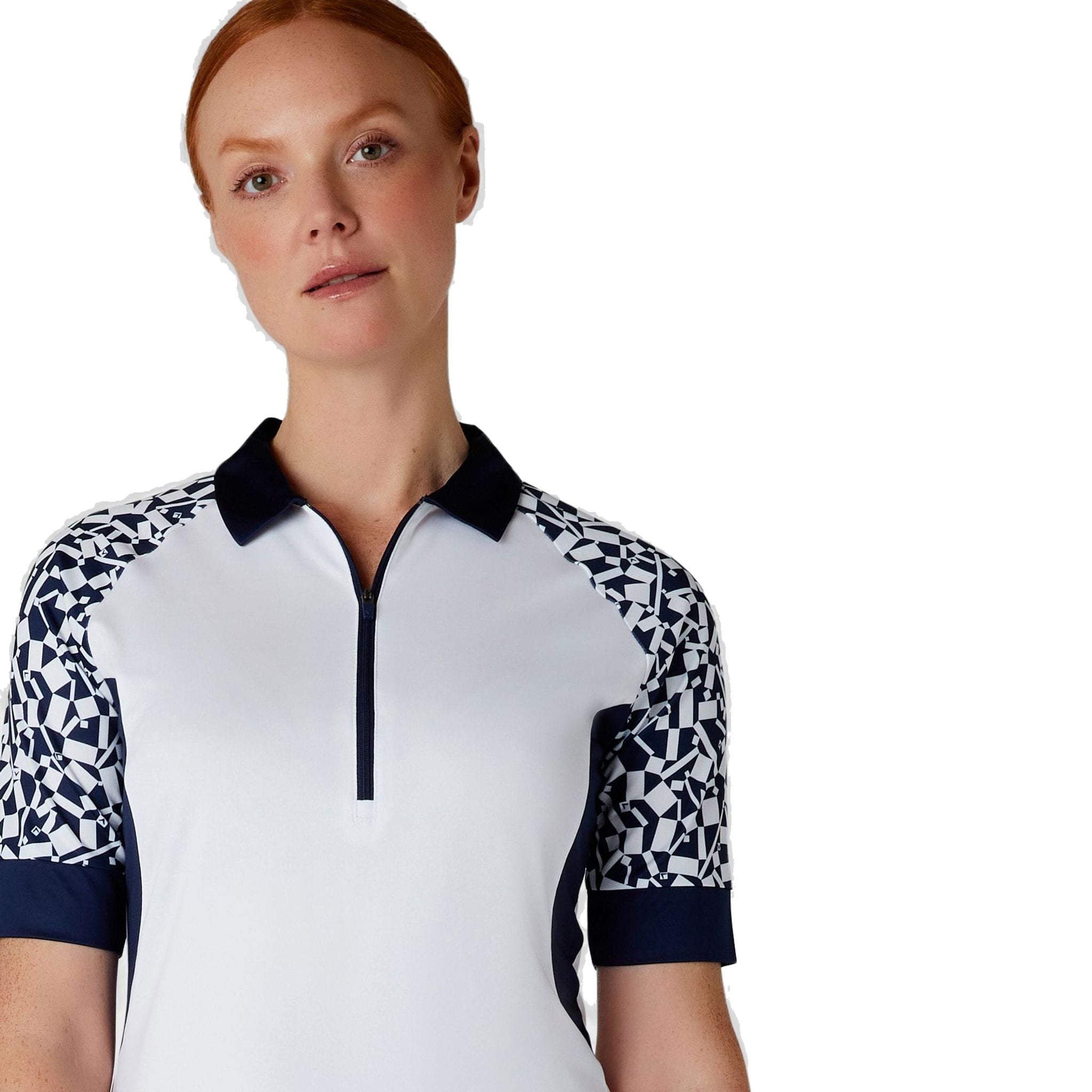Callaway Two Tone Geo 1/2 Sleeve Shirt Donna