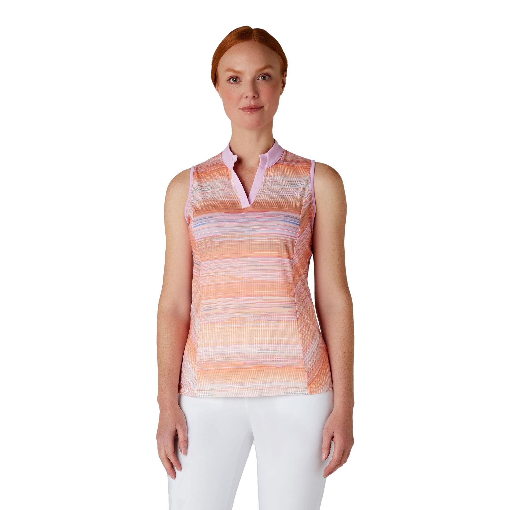 Callaway Striped Sleeveless Chev P Shirt Donna