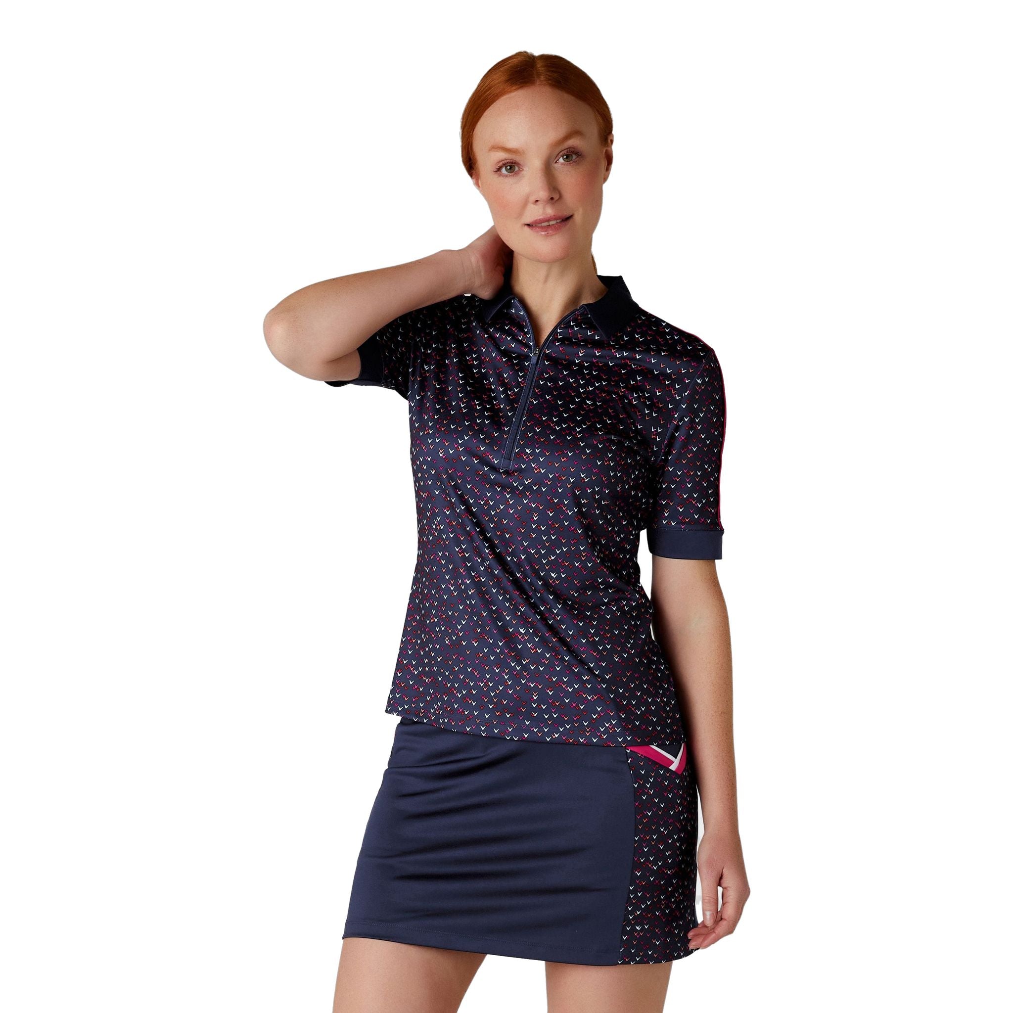 Callaway Chev Camicia stampata a mezza manica da donna