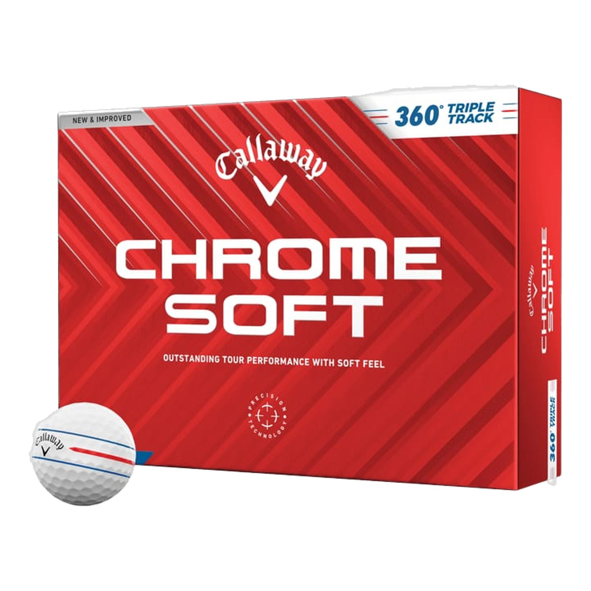 Palline da golf Callaway Chrome Soft 360 a tripla traccia (2024)