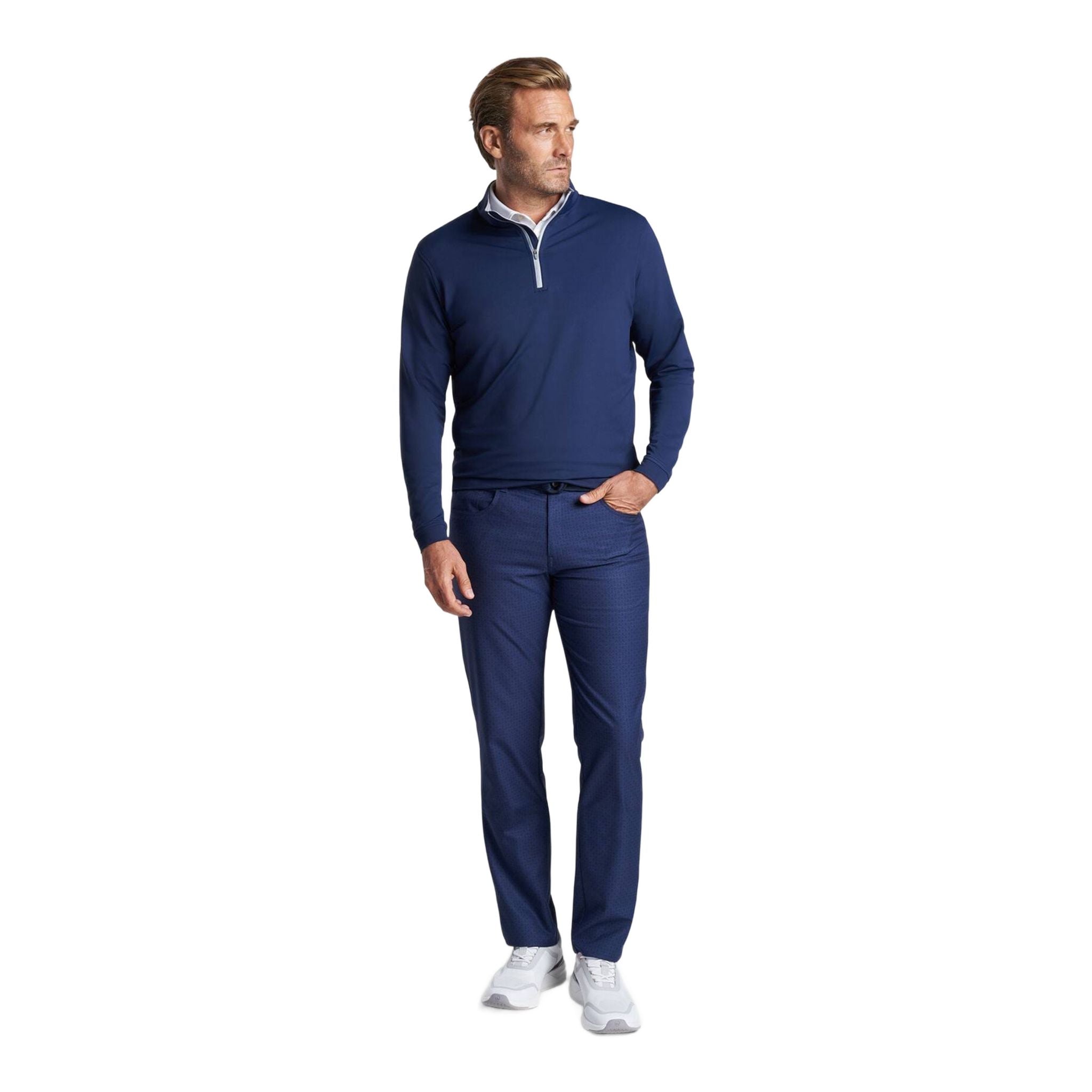 Maglione elasticizzato con cerniera 1/4 Perth di Peter Millar da uomo