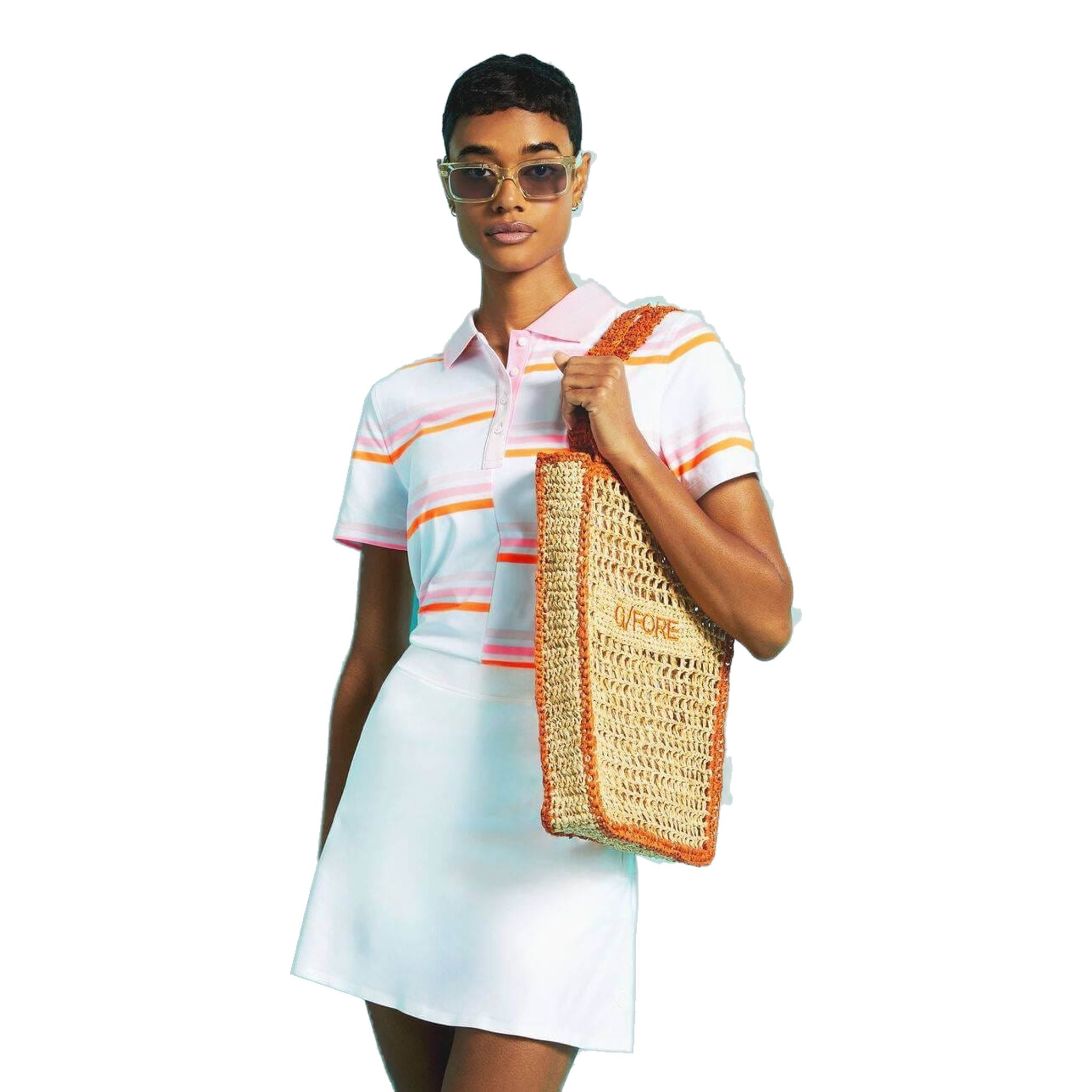 Polo tecnica a righe sfumate offset GFORE da donna