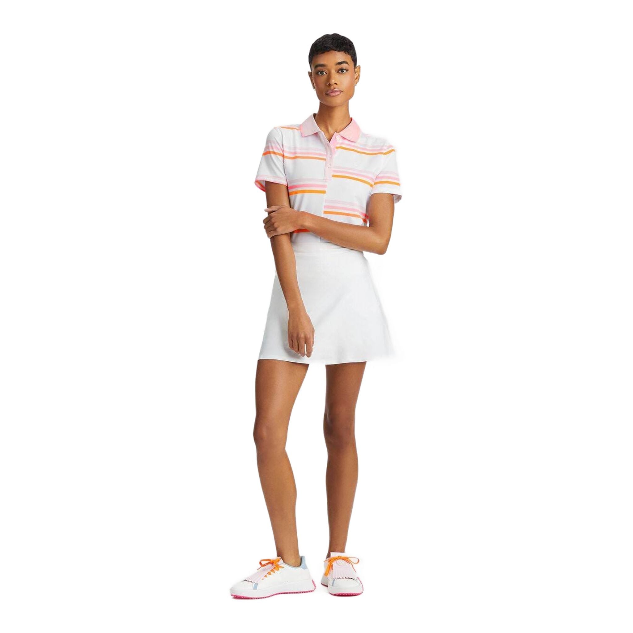 Polo tecnica a righe sfumate offset GFORE da donna