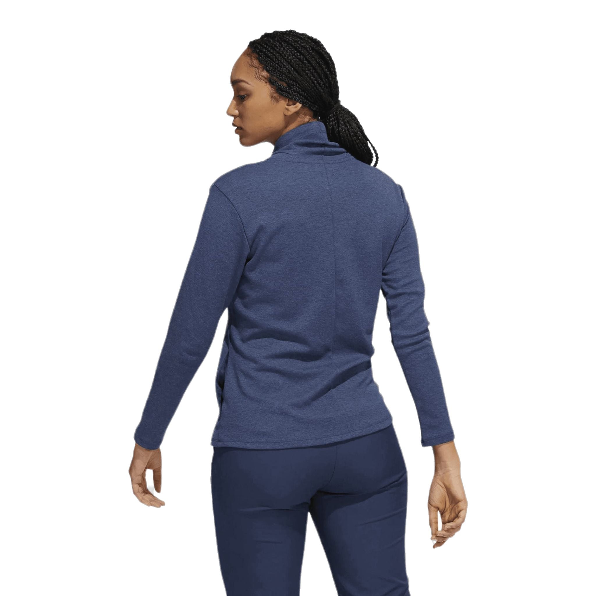 Adidas High Mock Golf Pullover Crew Navy Melange Da Donna Da Donna