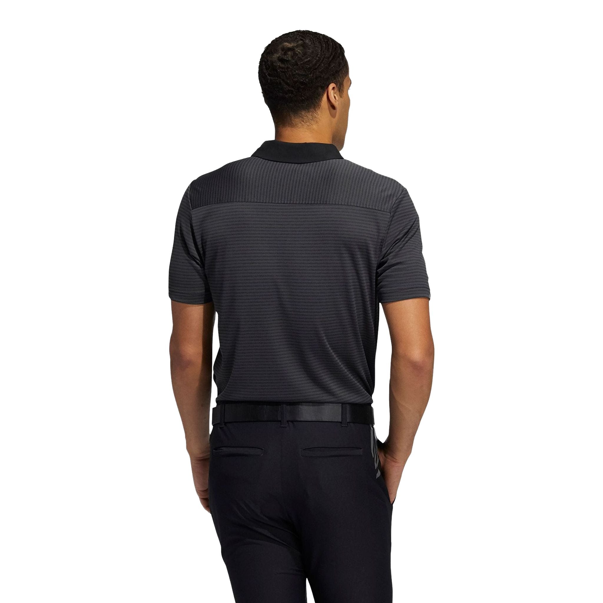 Adidas M Polo Heat Ready Microstripe Carbon Nero Uomo