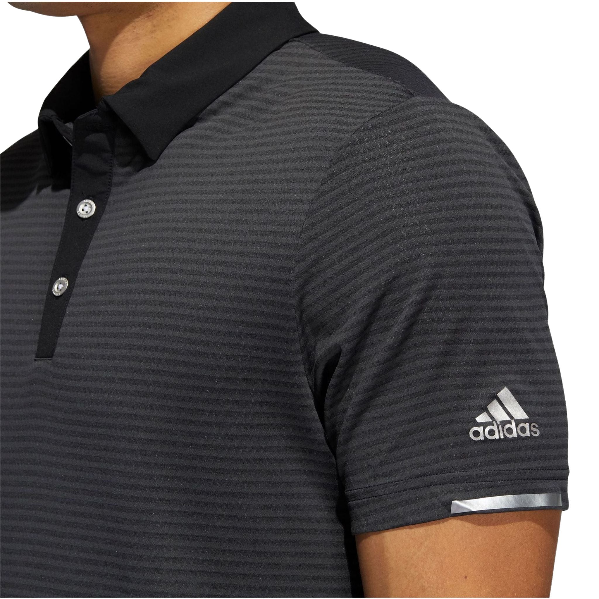 Adidas M Polo Heat Ready Microstripe Carbon Nero Uomo