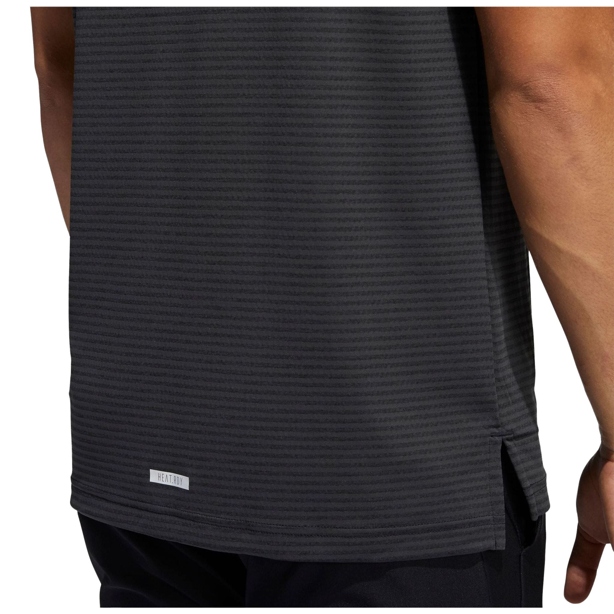 Adidas M Polo Heat Ready Microstripe Carbon Nero Uomo
