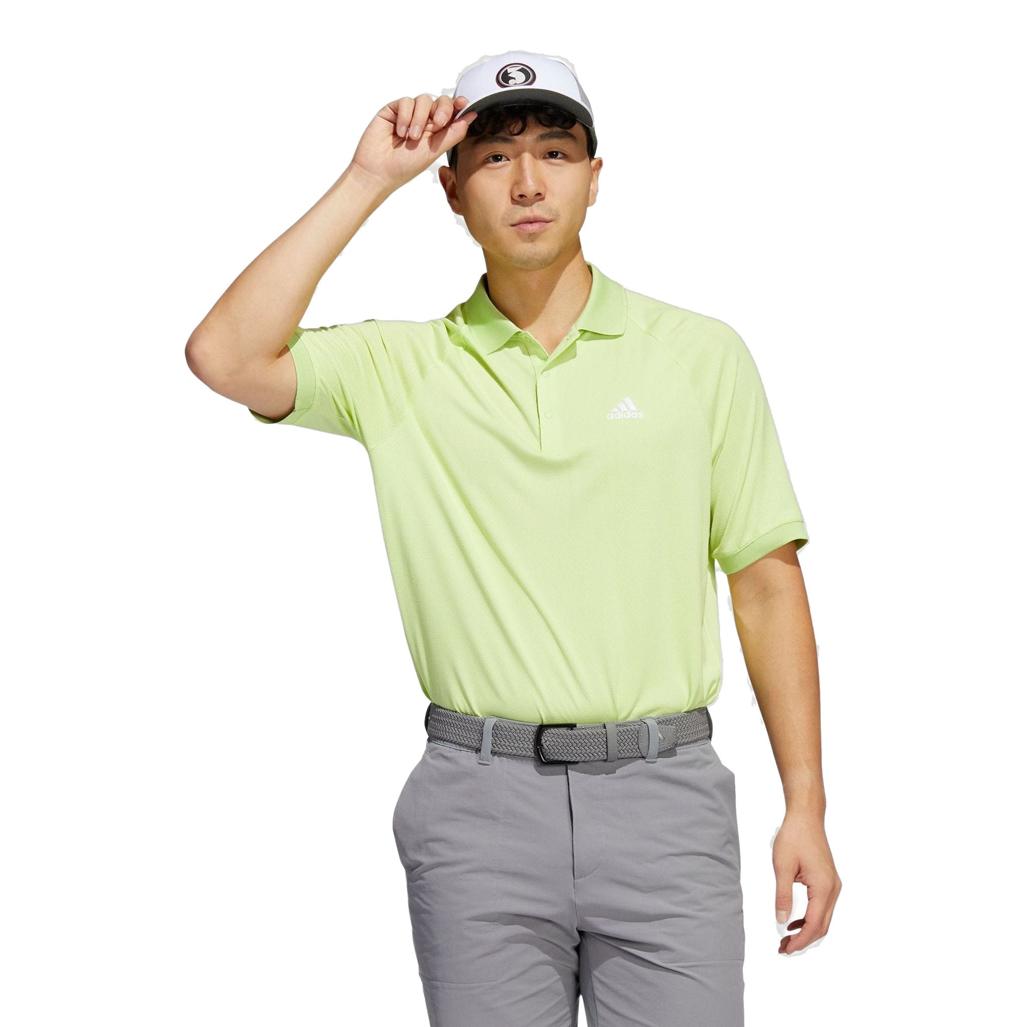 Adidas M Polo Moss Stitch Pulse Lime/Bianco Uomo