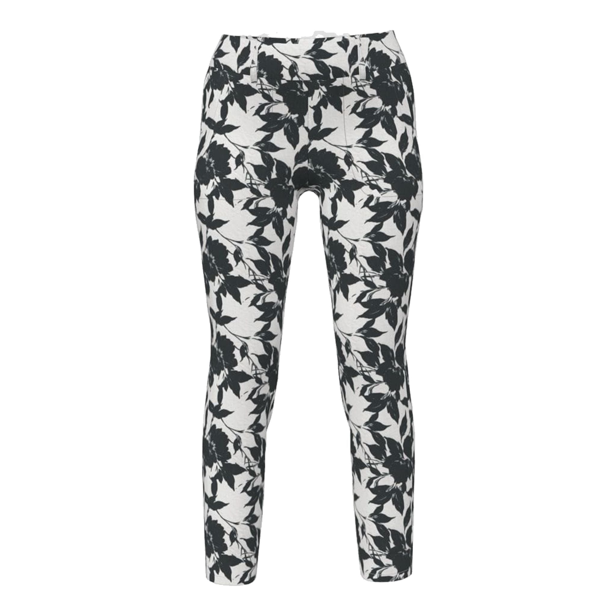 Pantaloni da golf da donna Alberto LUCY-CR WR Black & White Flowers 7/8