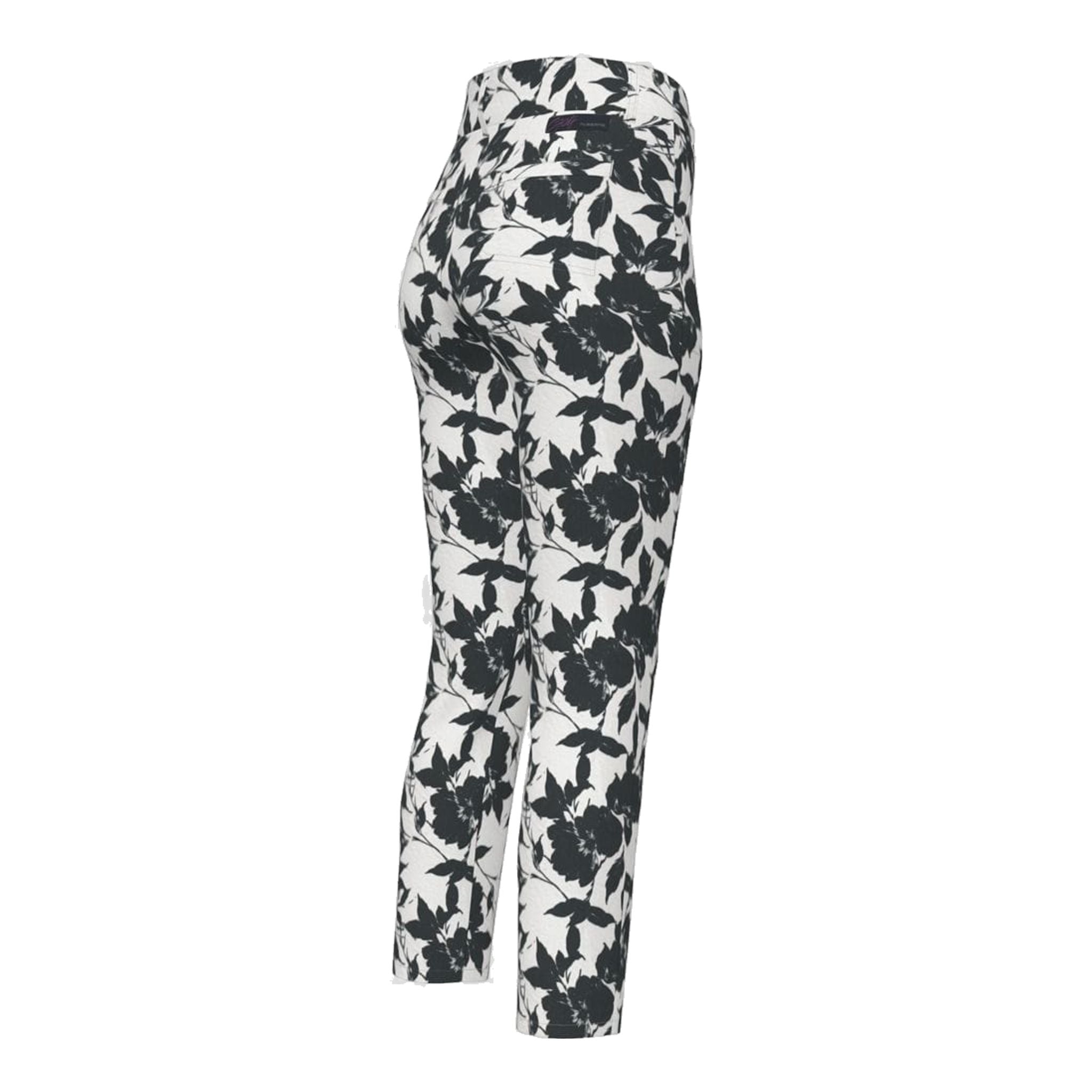 Pantaloni da golf da donna Alberto LUCY-CR WR Black & White Flowers 7/8