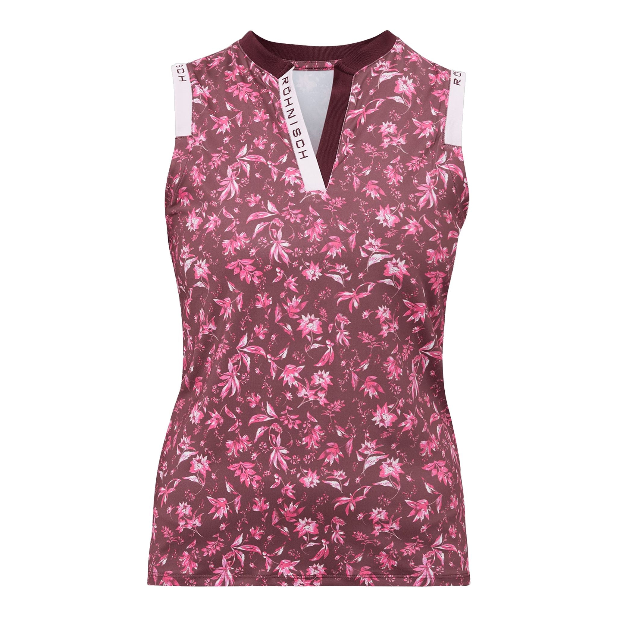 Röhnisch Abby Golf Polo Donna Neon Flower Rosa Senza Maniche L Donna