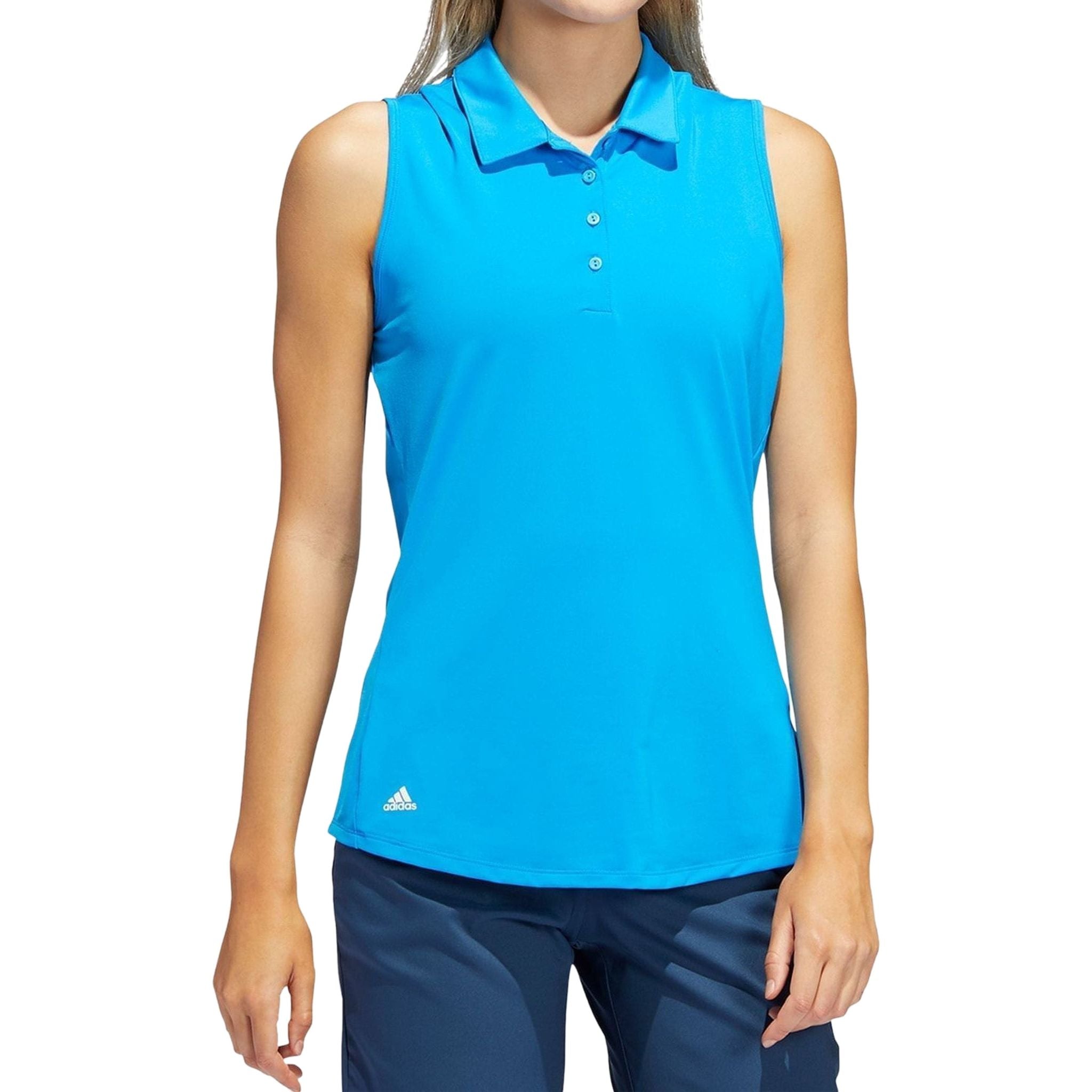 Adidas Solid Polo Shirt senza maniche da donna