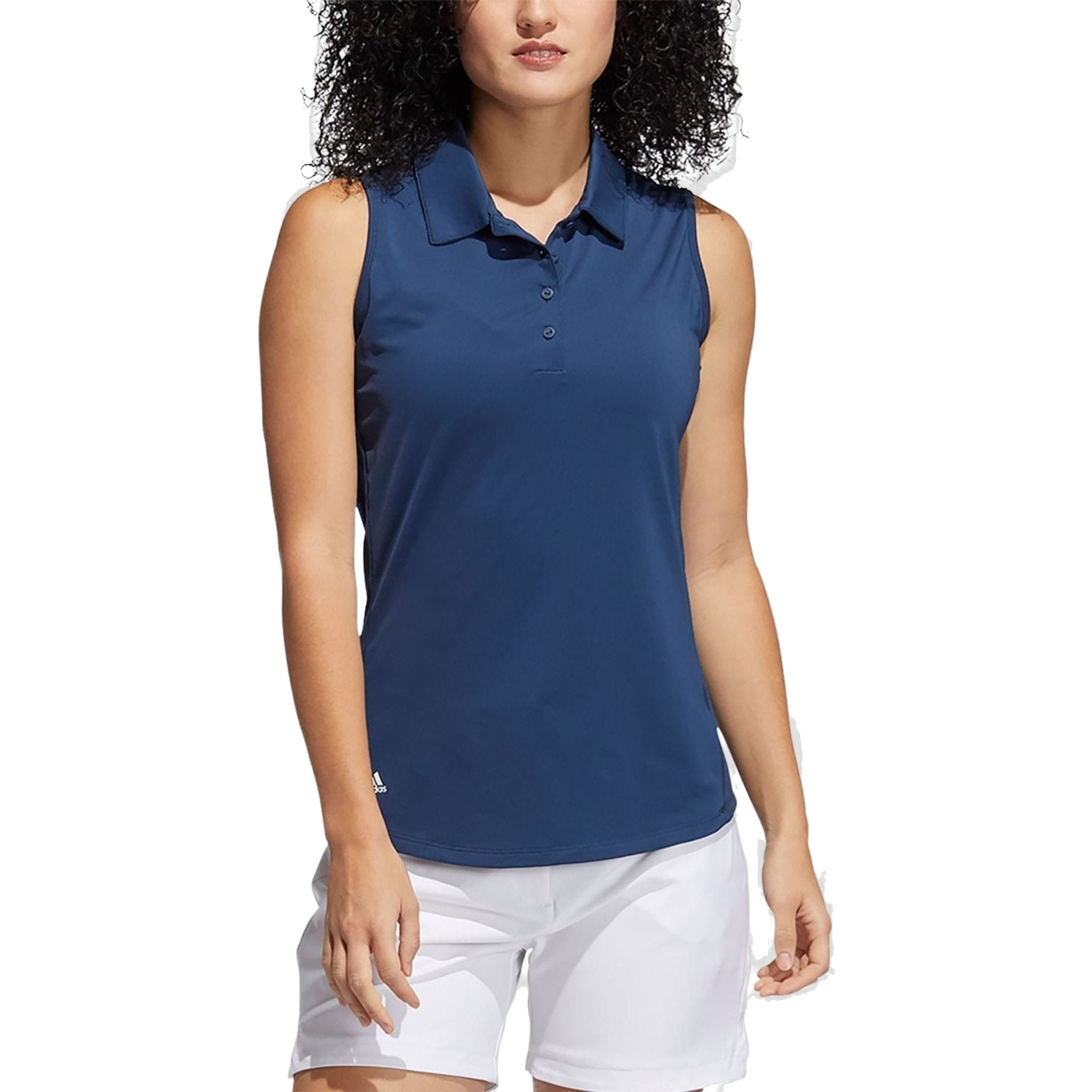 Adidas Solid Polo Shirt senza maniche da donna