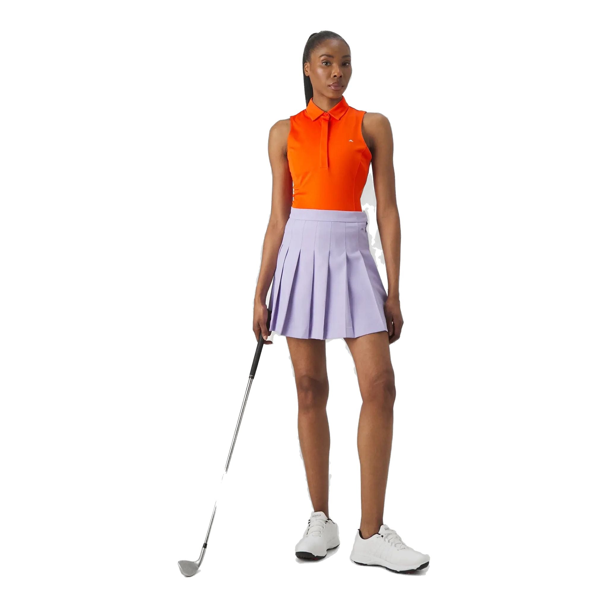 J. Lindeberg W Dena Top da golf senza maniche Tangerine Tango da donna