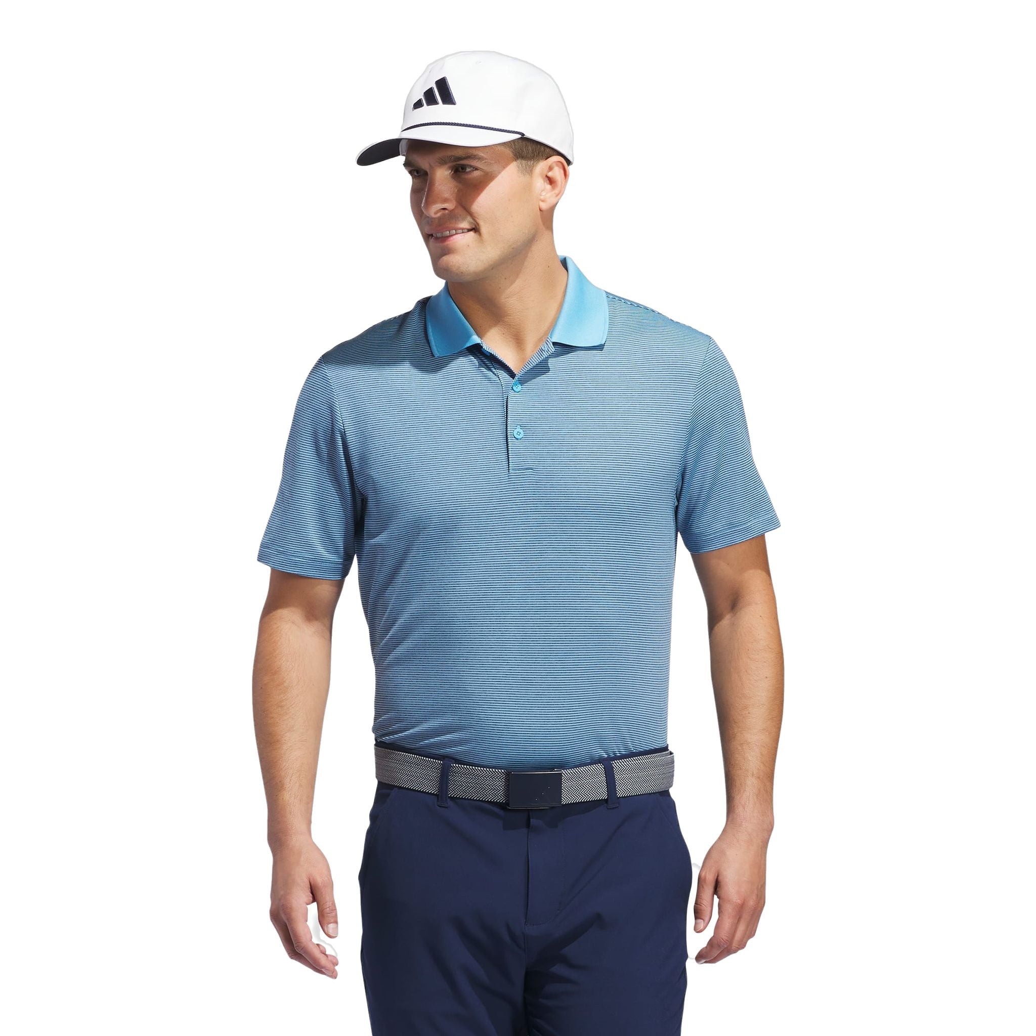 Polo a righe Adidas Ultimate365 Ottoman da uomo