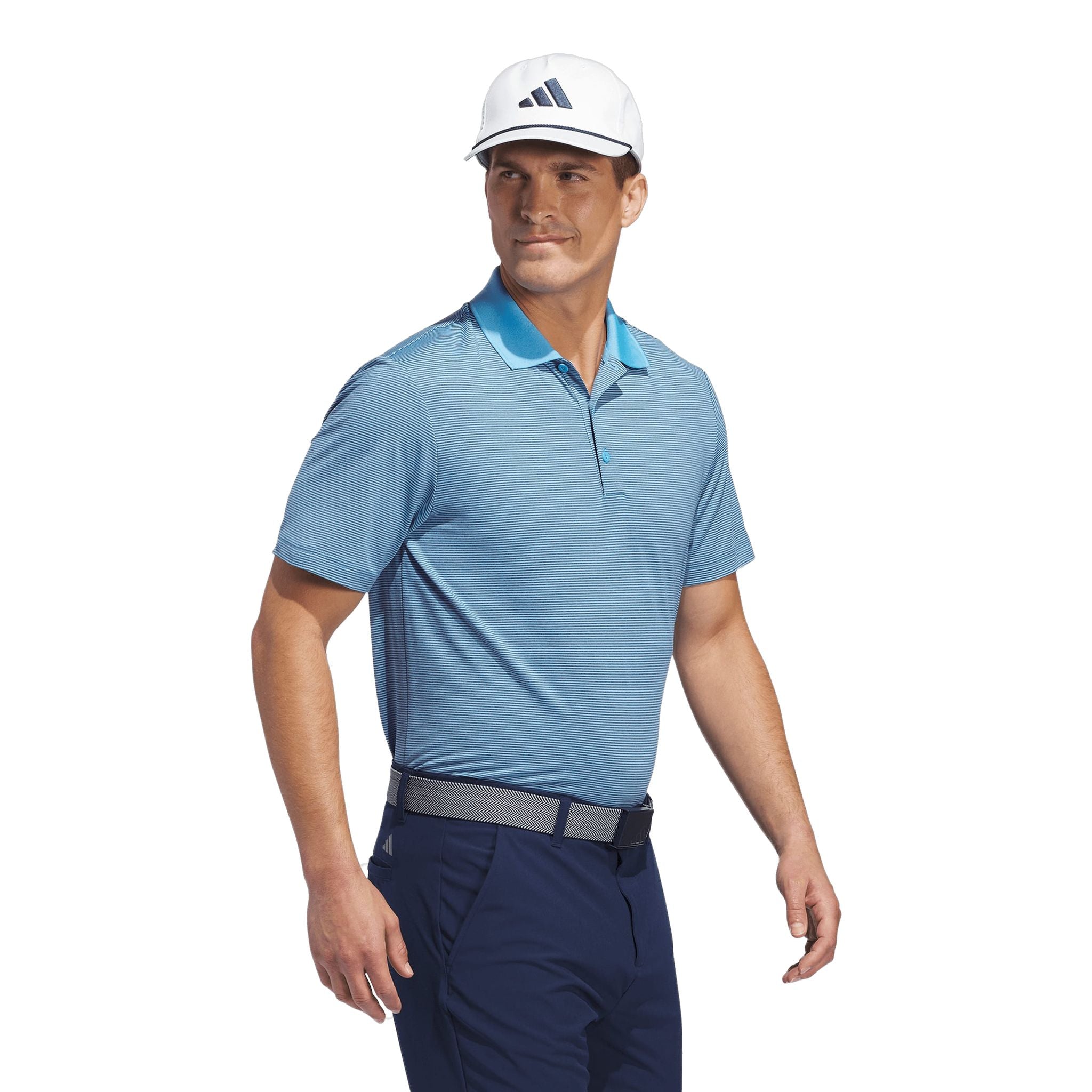 Polo a righe Adidas Ultimate365 Ottoman da uomo