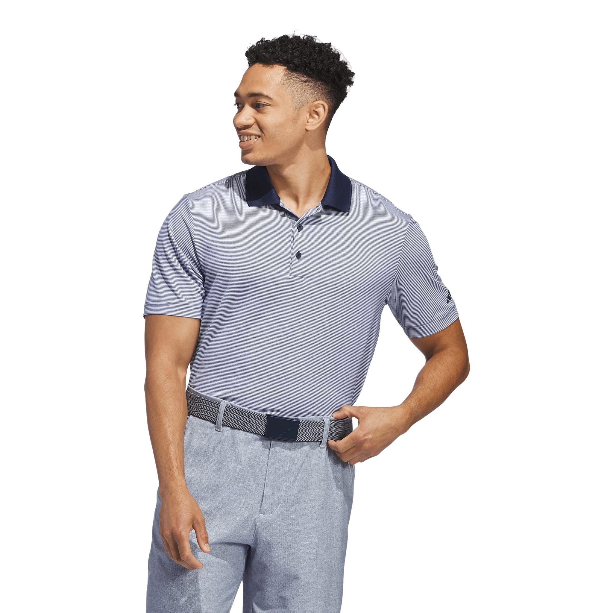 Polo a righe Adidas Ultimate365 Ottoman da uomo