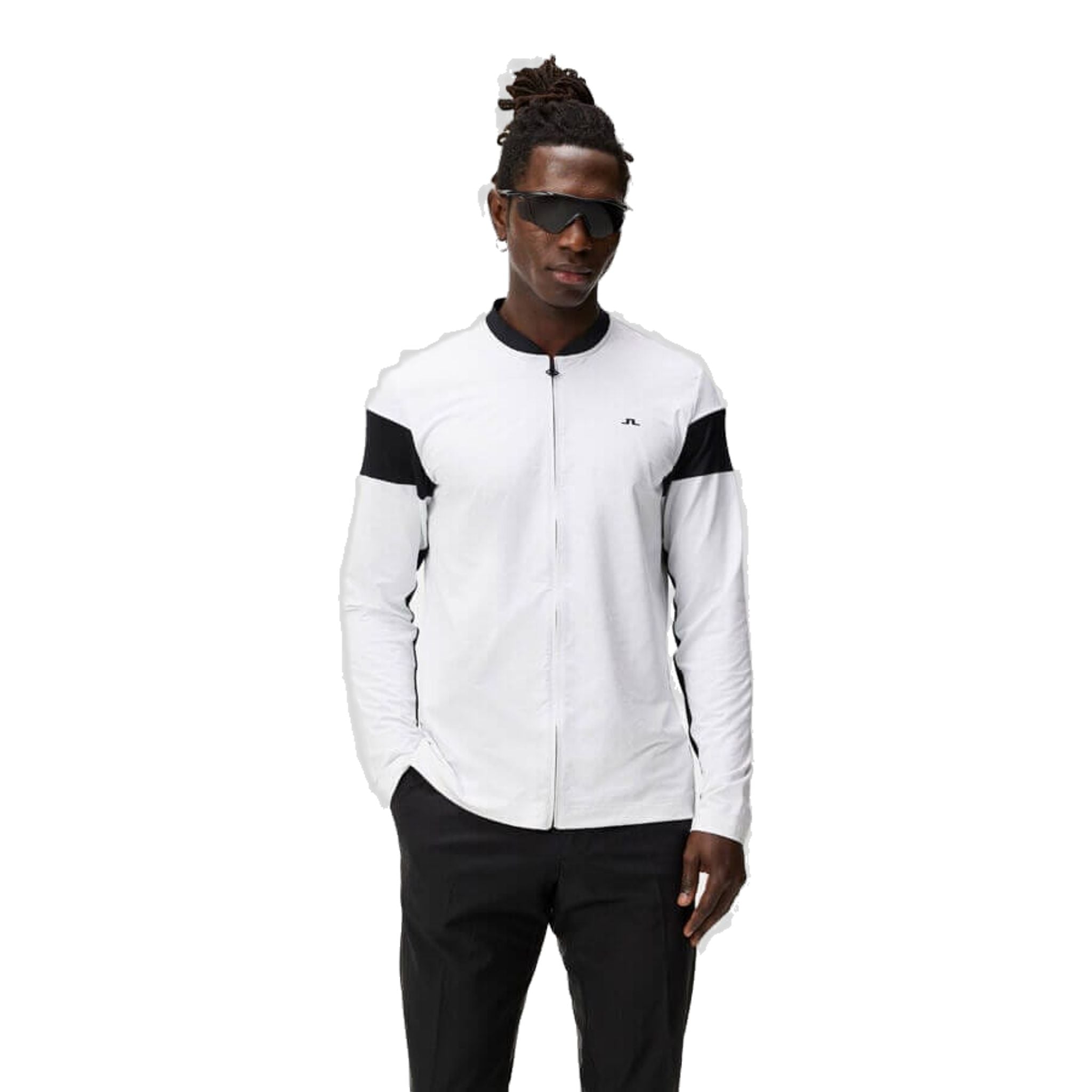 J. Lindeberg M Charles Zip Midlayer bianco da uomo