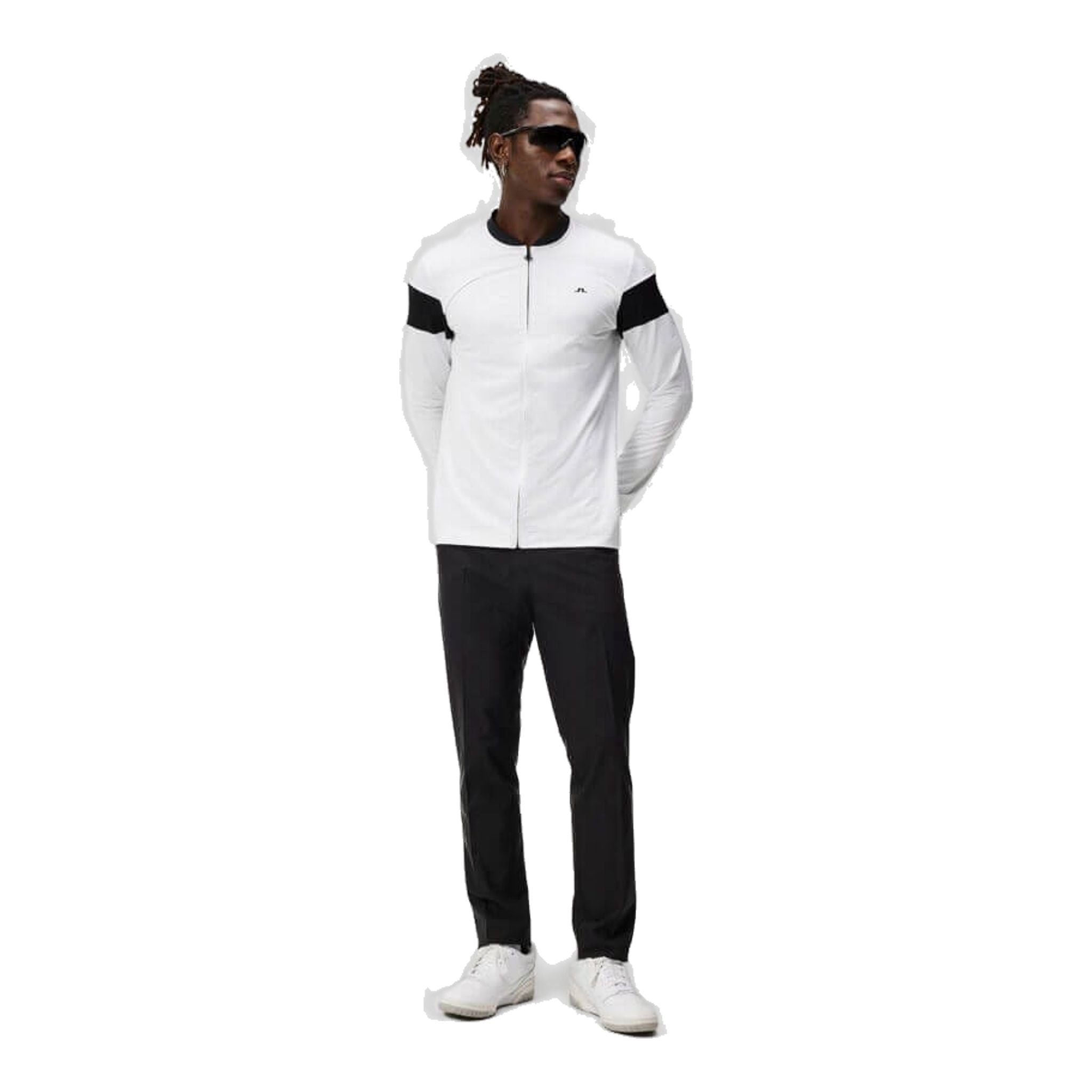 J. Lindeberg M Charles Zip Midlayer bianco da uomo