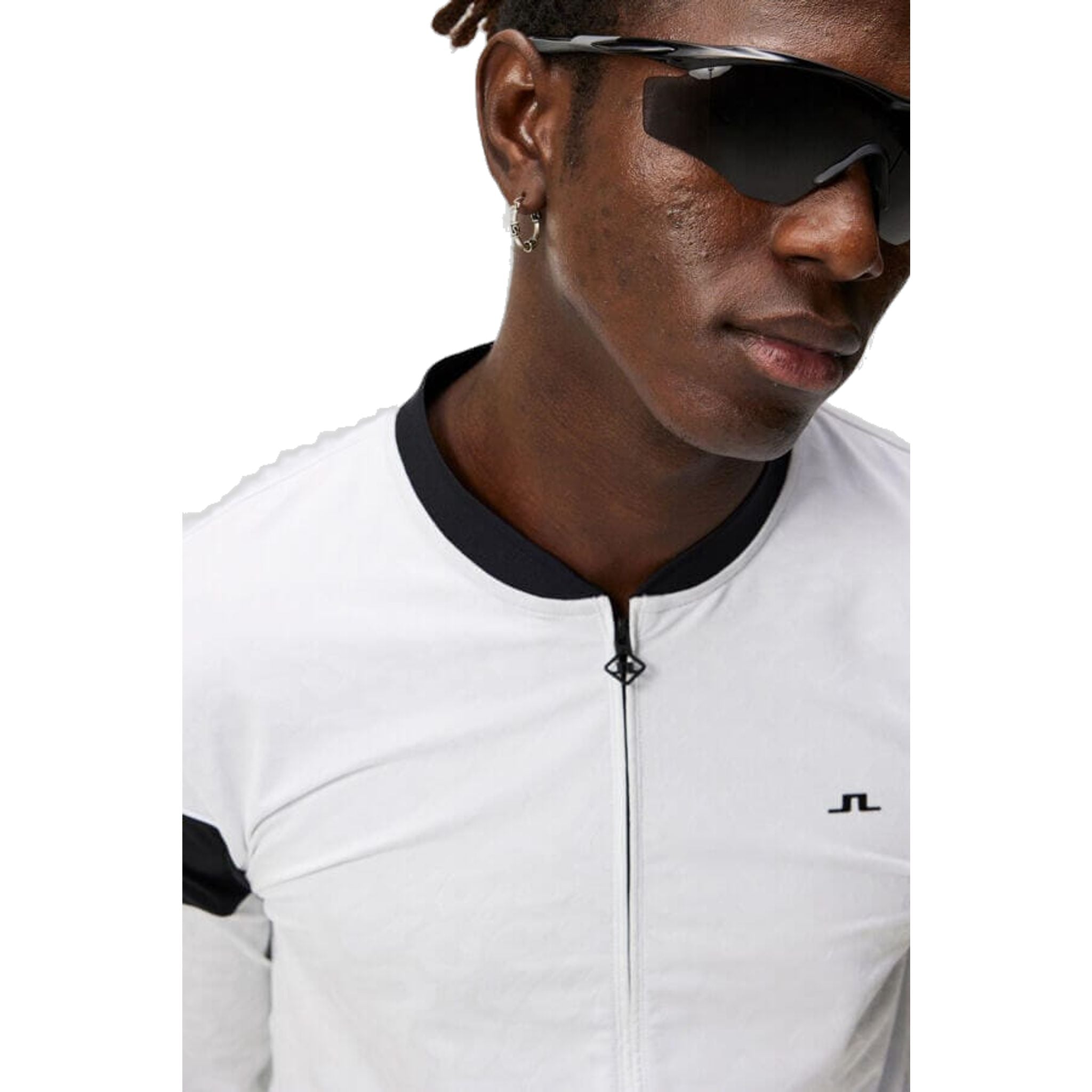 J. Lindeberg M Charles Zip Midlayer bianco da uomo