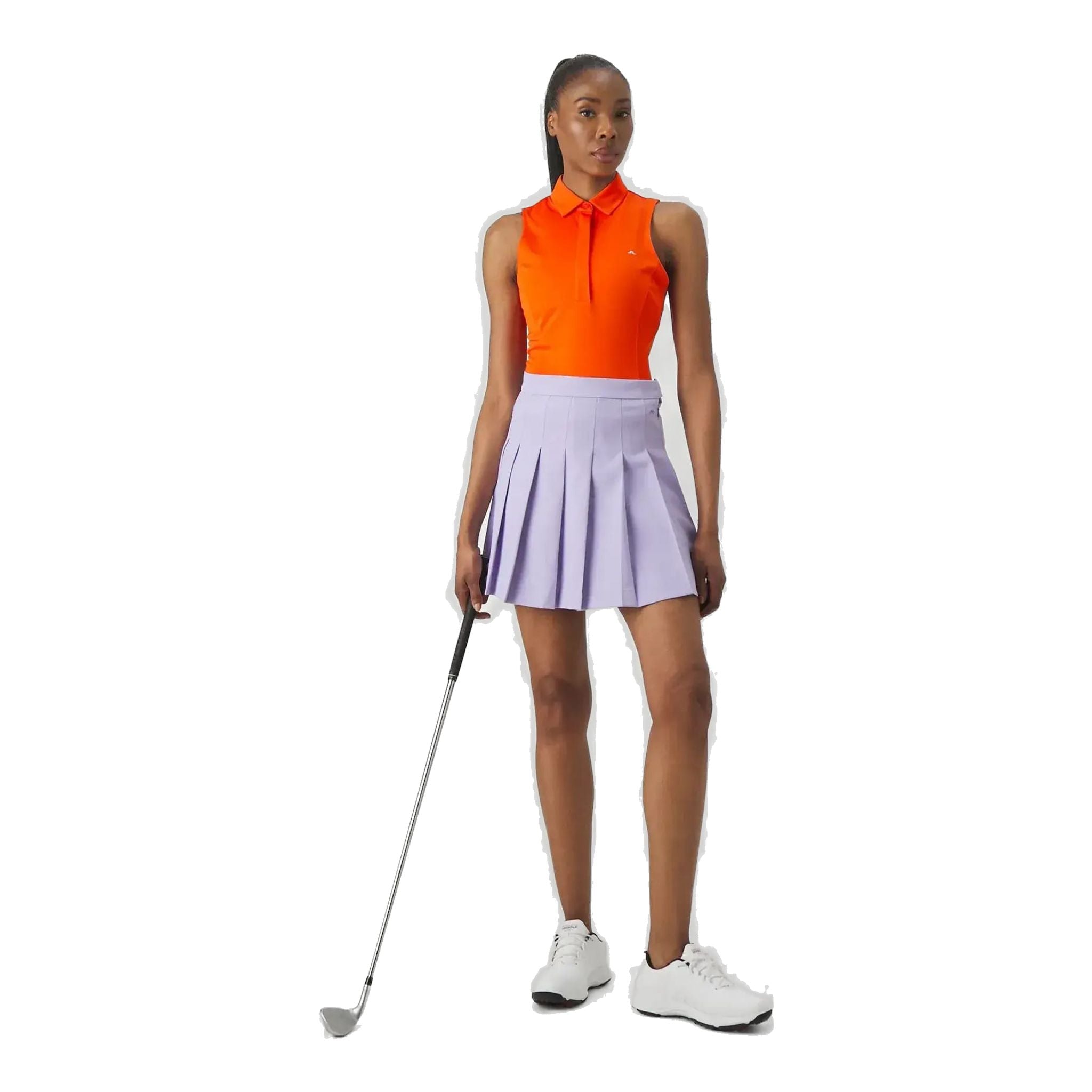 J. Lindeberg W Dena Top da golf senza maniche Tangerine Tango da donna