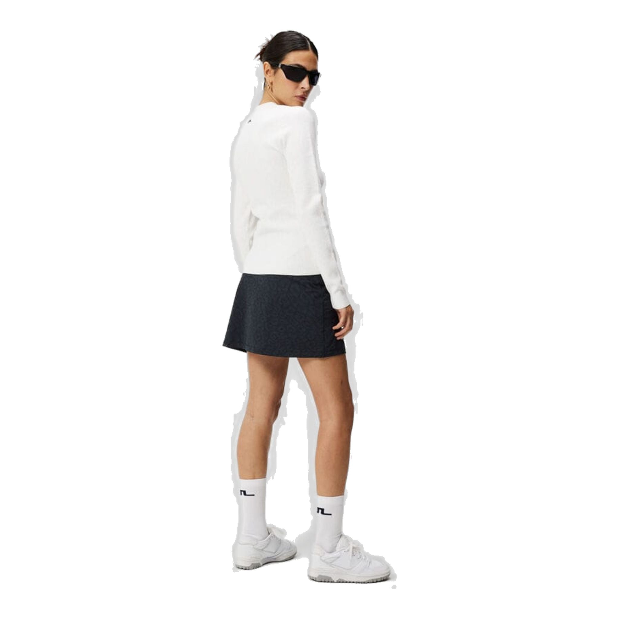 J. Lindeberg W Louise Rib Jacquard Knit Bianco Donna